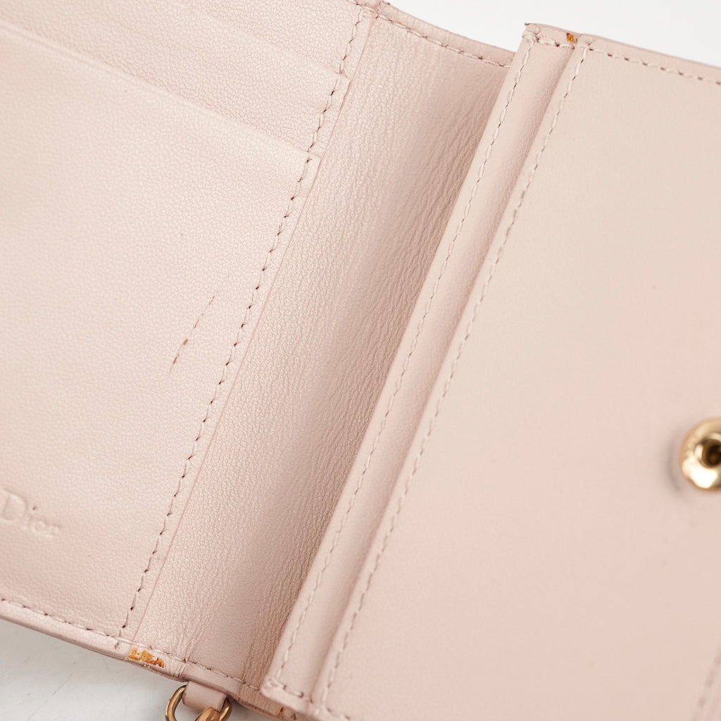 Christian Dior Cannage  Holder Pink Lambskin