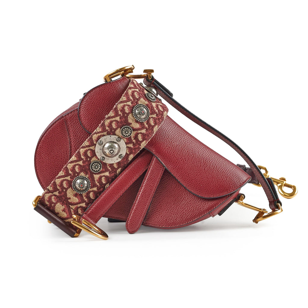 Christian Dior Mini Saddle Burgundy
