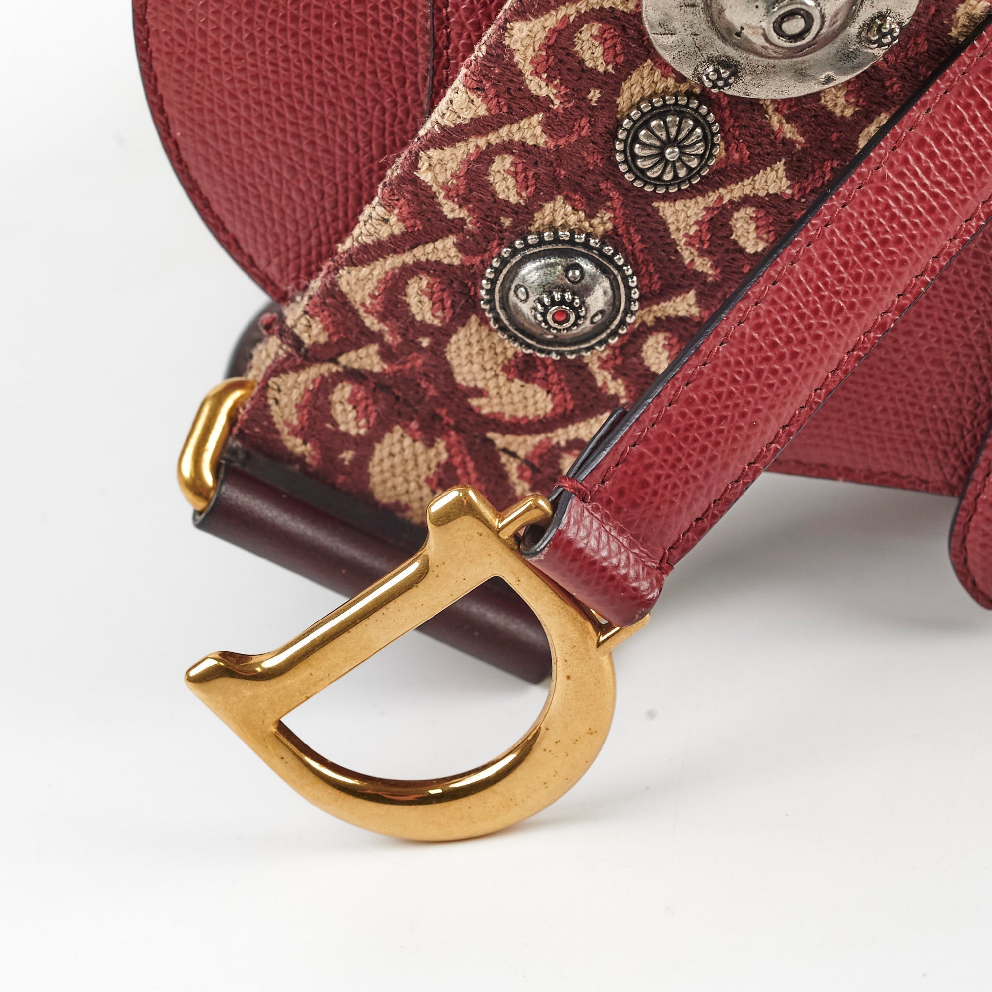 Christian Dior Mini Saddle Burgundy