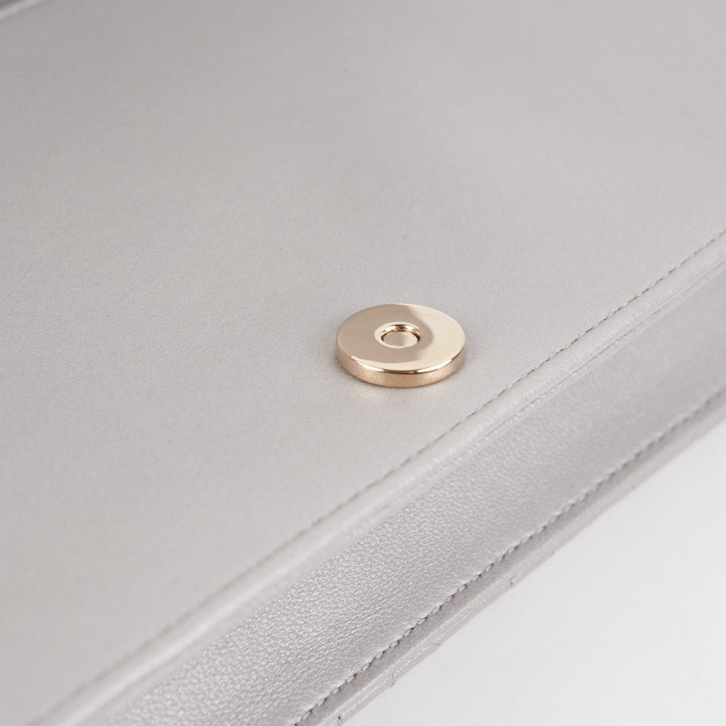 Dior Cannage Lambskin Silver Clutch
