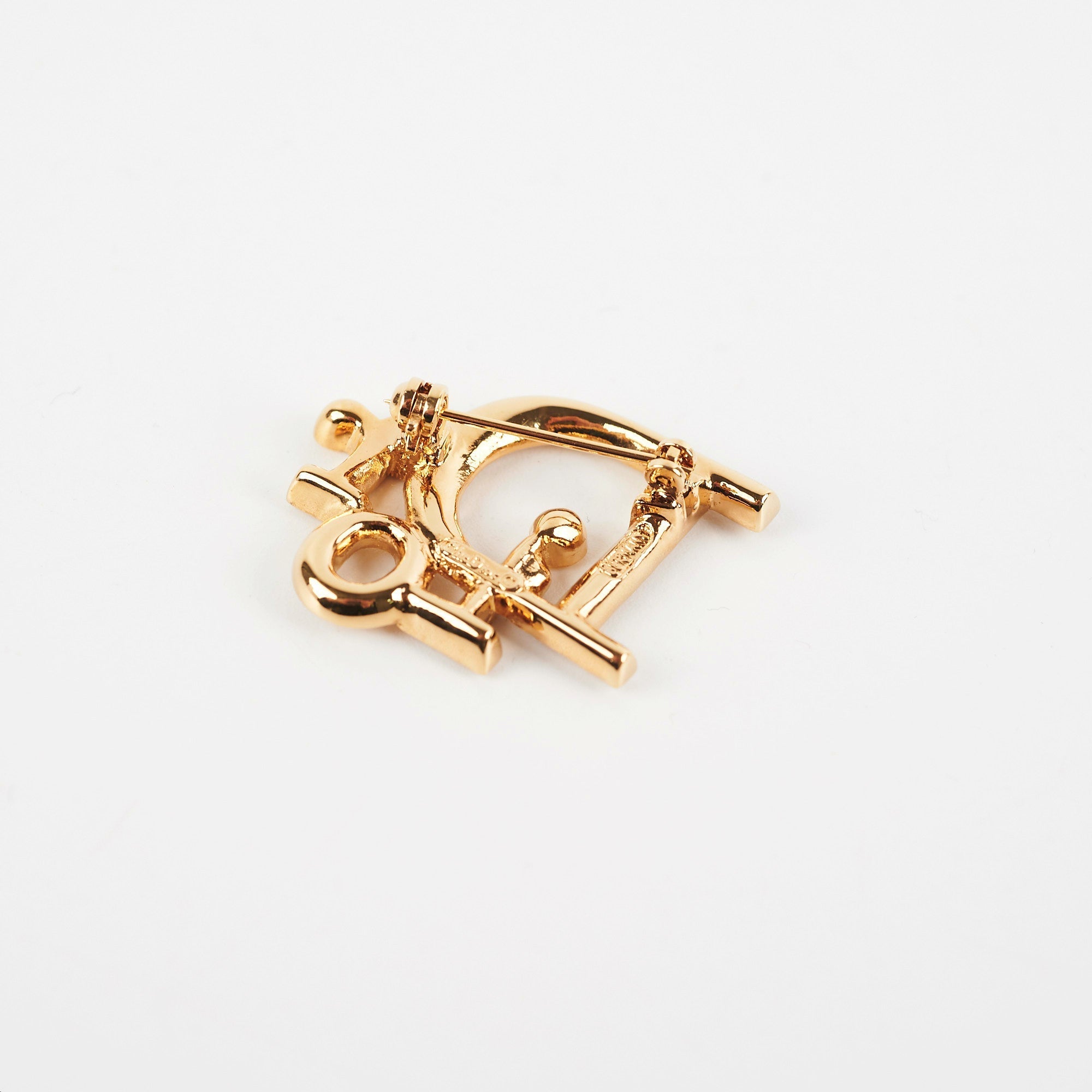 ITEM 5 - Christian Dior Logo Rhinestone Brooch Costume Jewellery