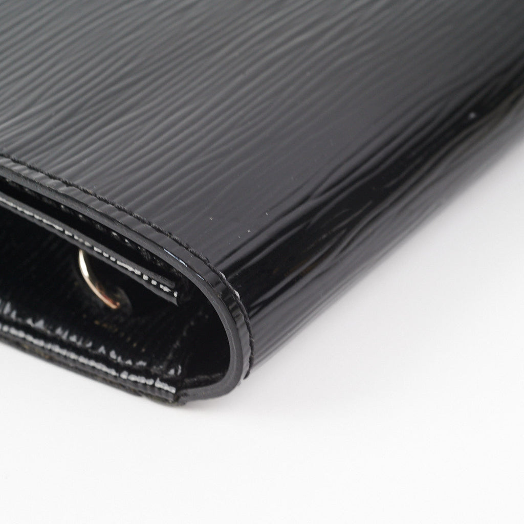 Louis Vuitton Patent Epi Clutch with Strap Black