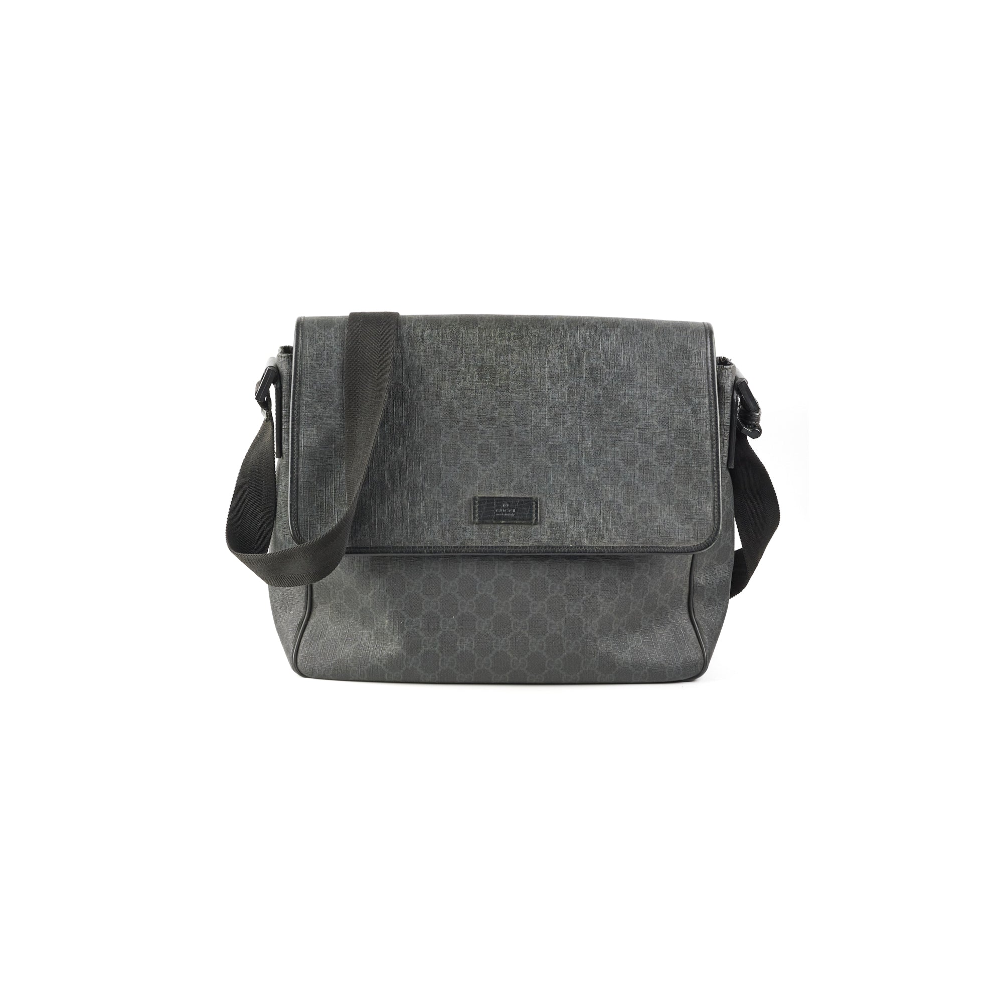 Gucci Mens Black Shoulder Monogram Bag