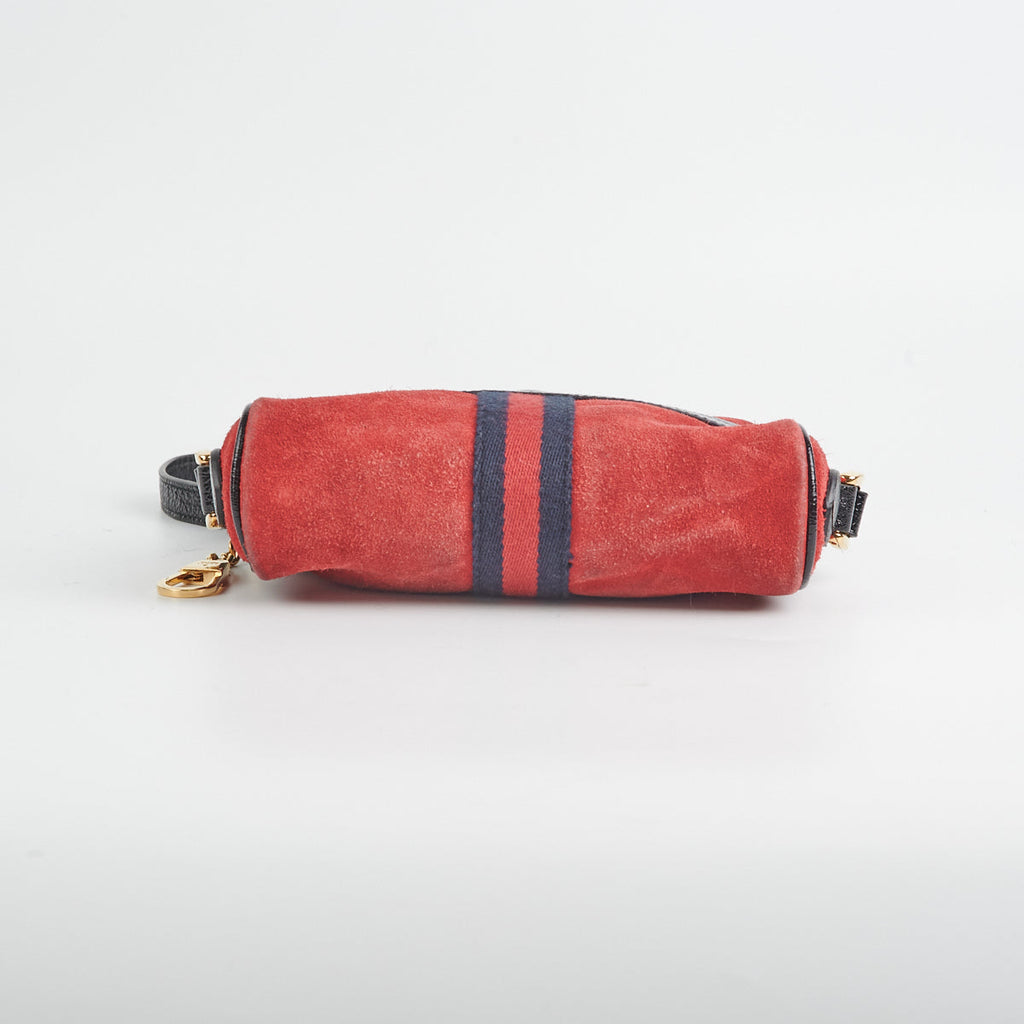 Gucci Vintage Nubuck Camera Bag Red