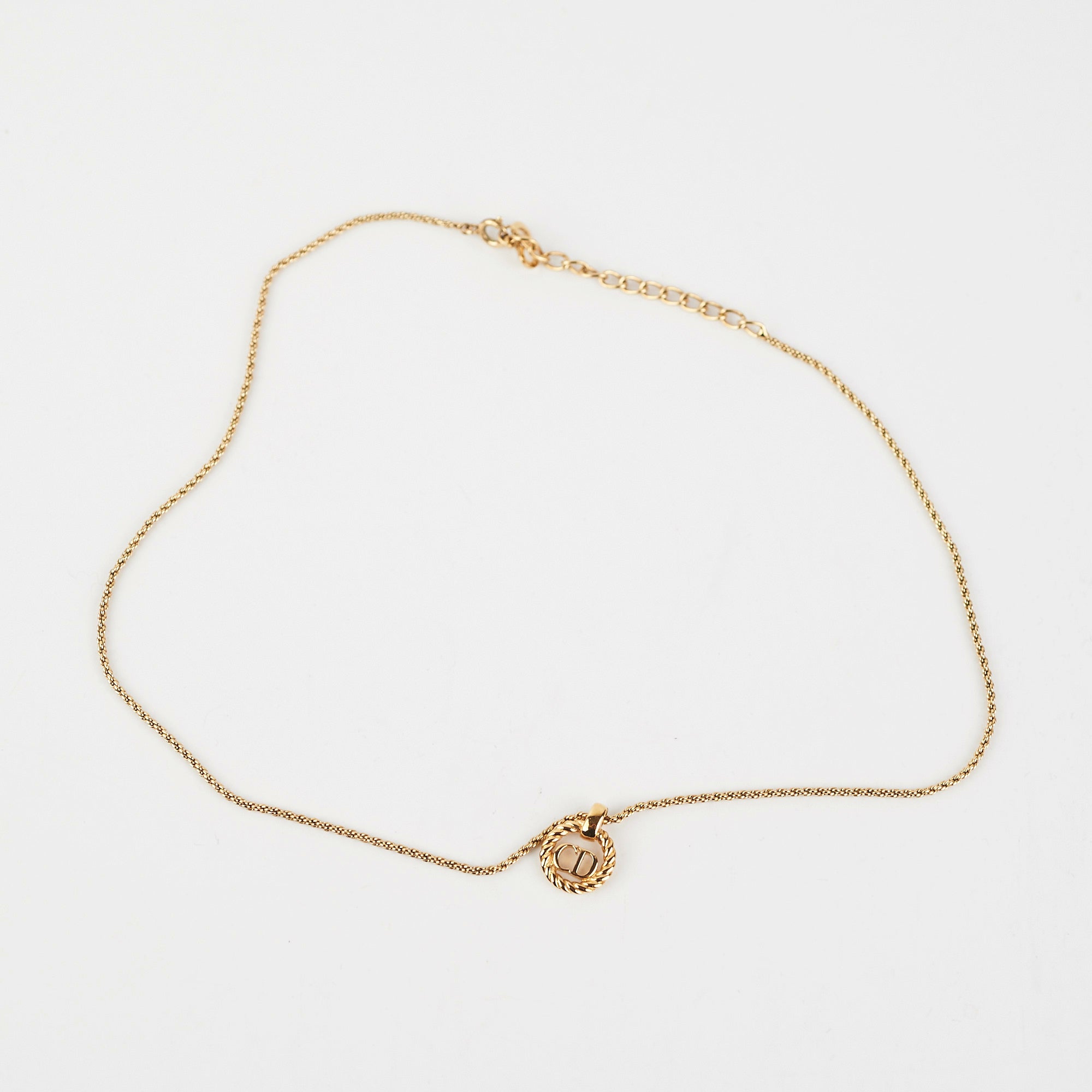 Chrisitan Dior Gold Logo Necklace Costume Jewellery