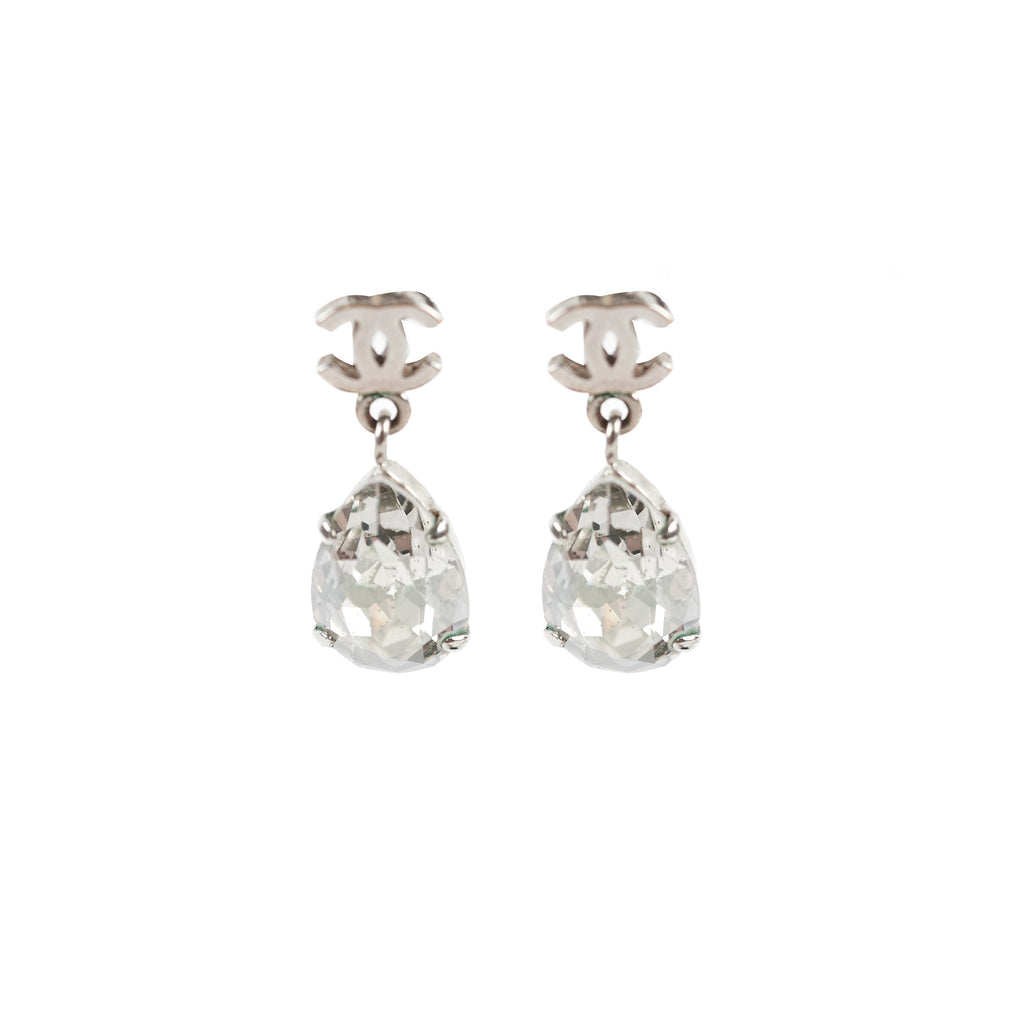Chanel Logo Drop Jewel Earrings Costume Jewellery