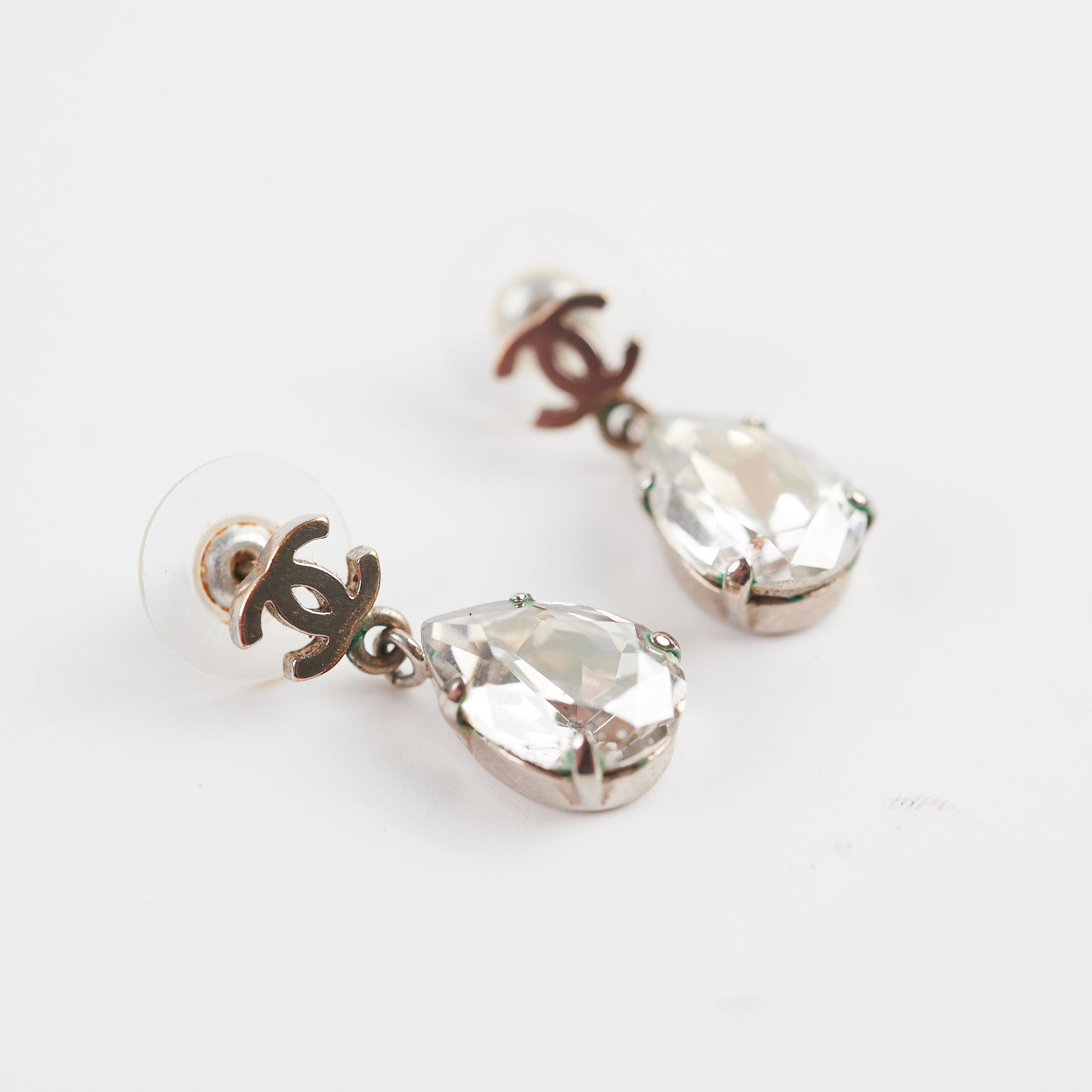 Chanel Logo Drop Jewel Earrings Costume Jewellery