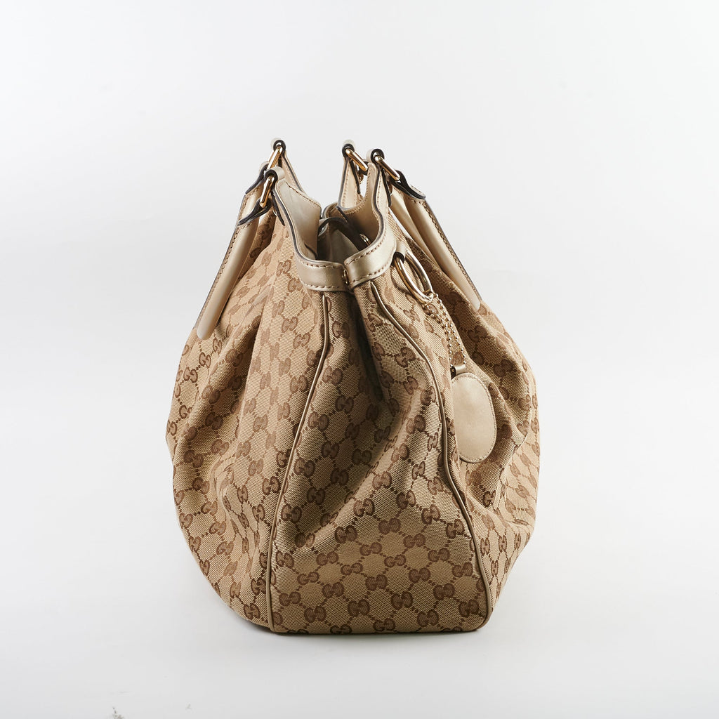 Gucci Vintage Sukey Large Tote Beige