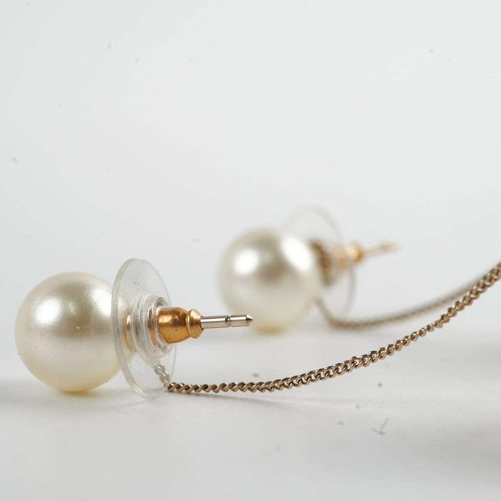 Chanel Pearl Drop Earrings Costume Jewellery