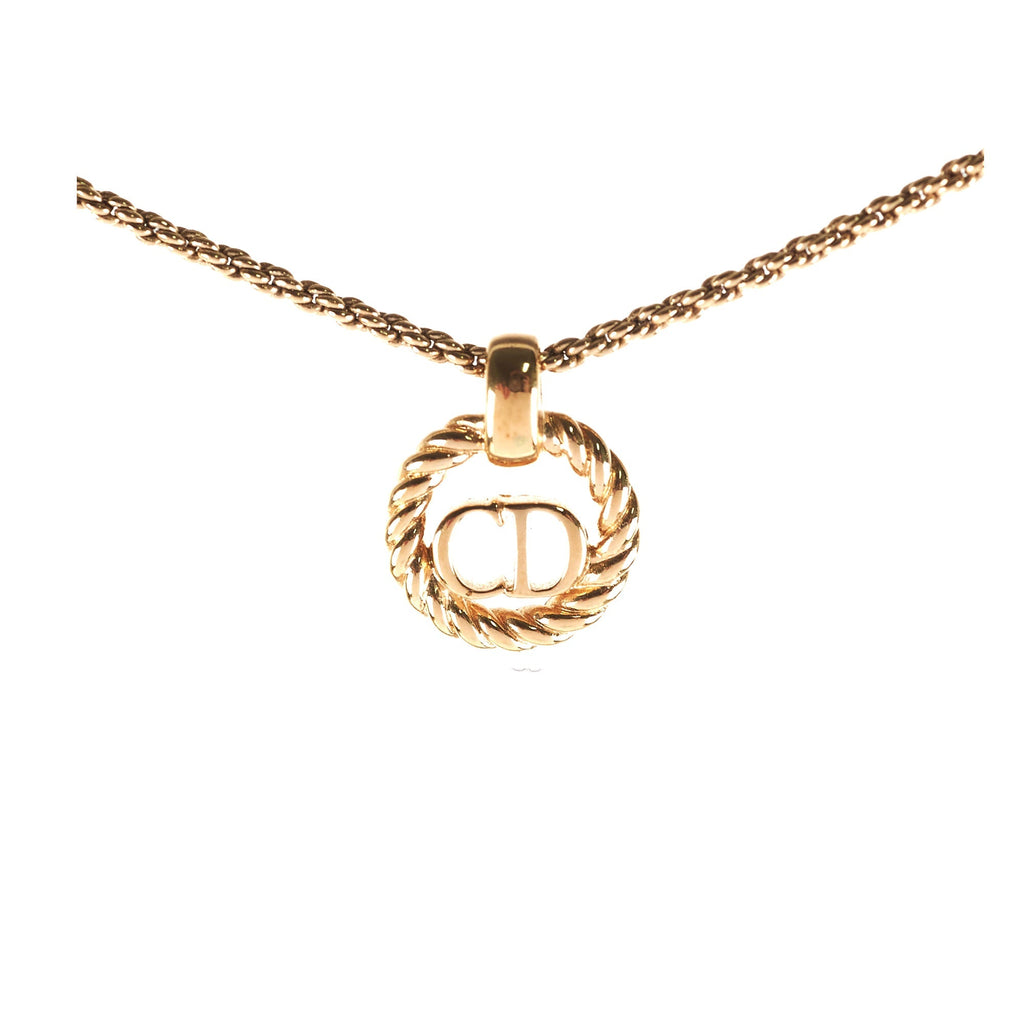 Chrisitan Dior Gold Logo Necklace Costume Jewellery