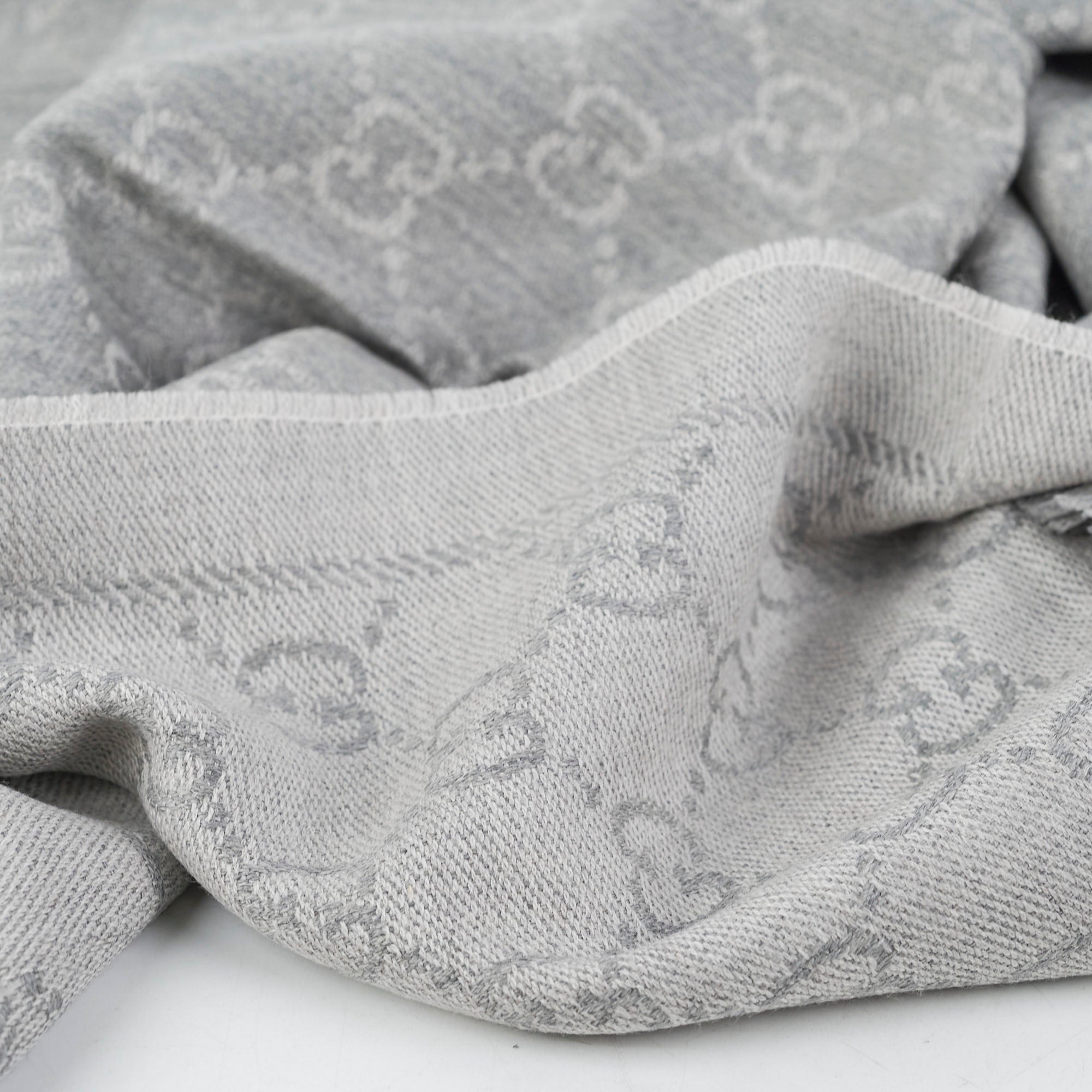 Gucci GG Supreme Wool Scarf Grey