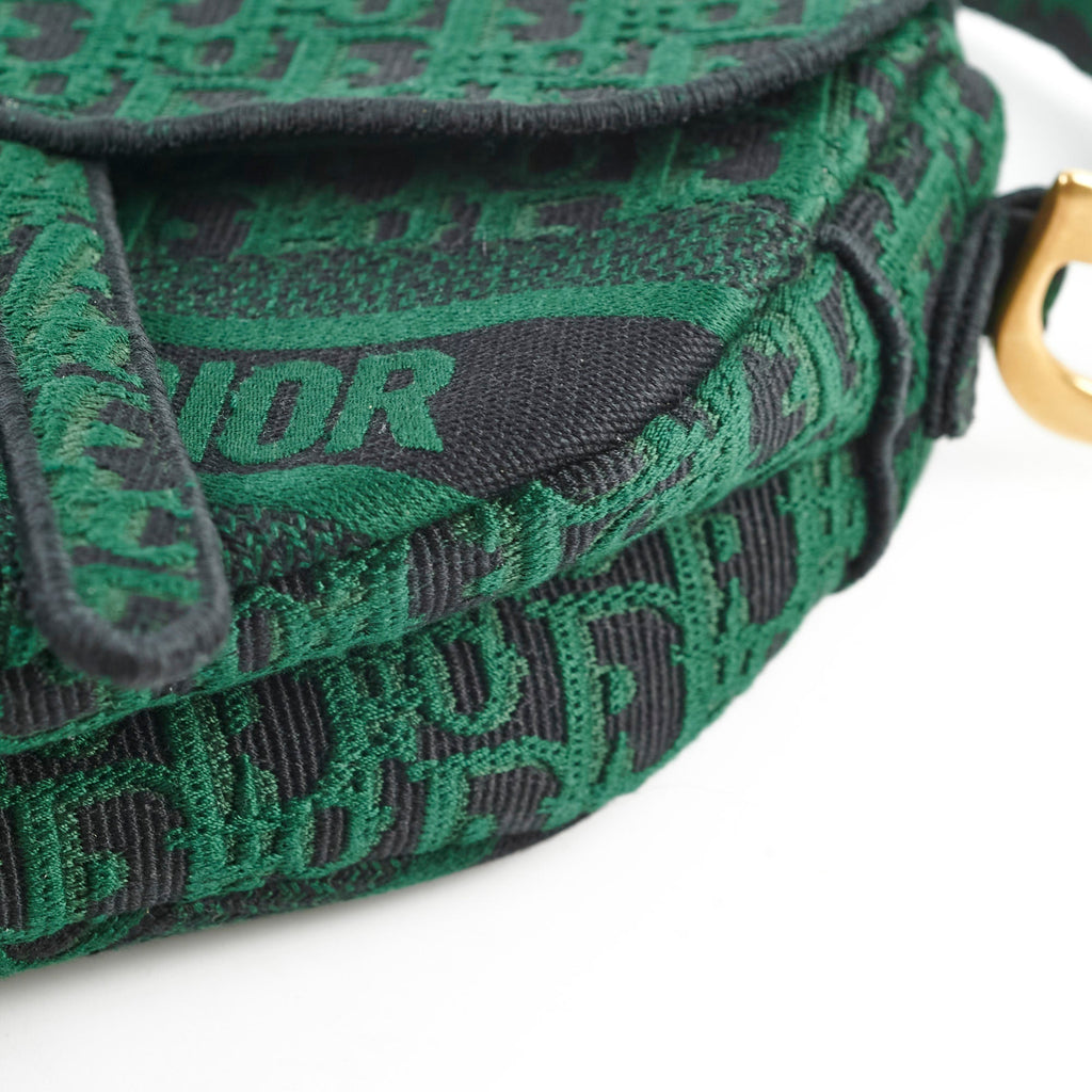 Christian Dior Oblique Dark Green Saddle Fabric