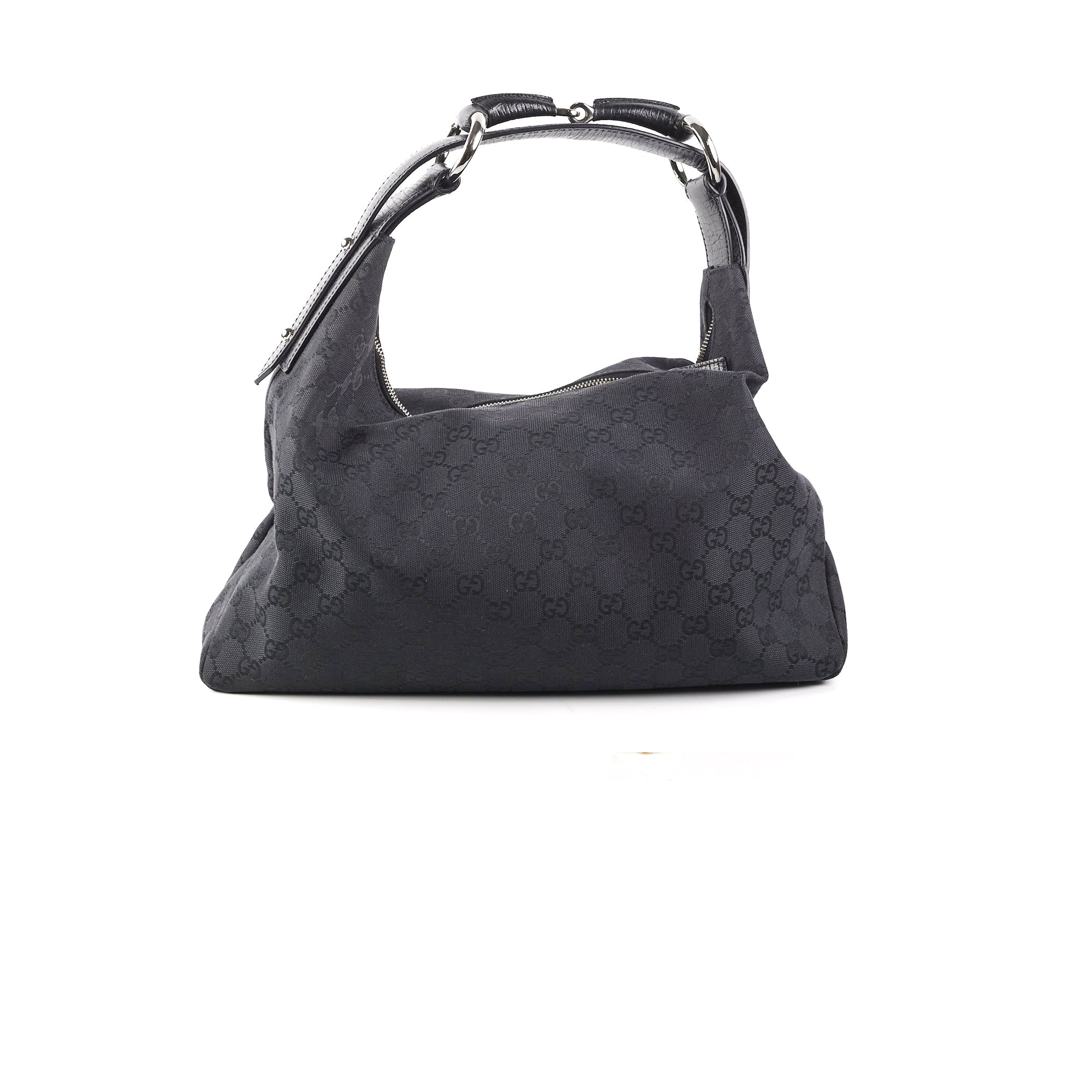 Gucci Horsebit Hobo GG Medium Bag Black