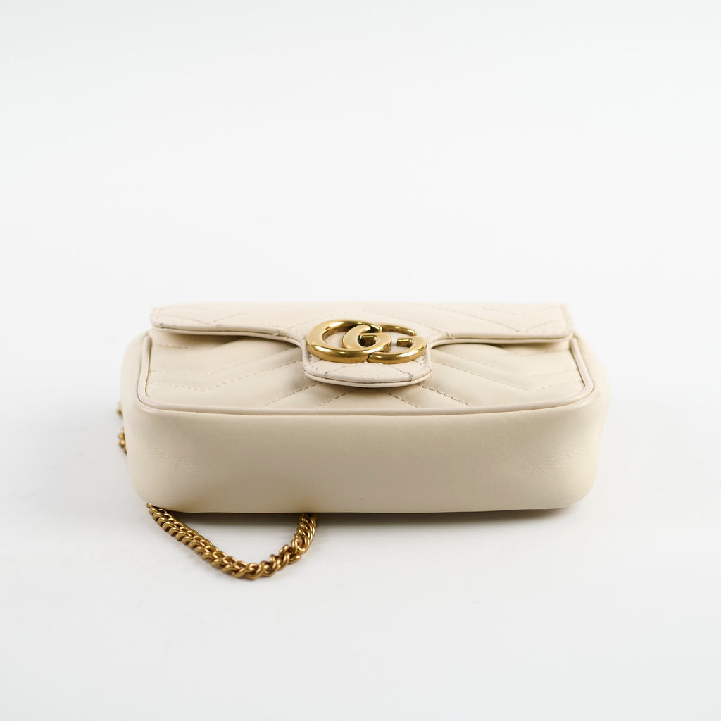 Gucci GG Marmont Super Mini Cream Crossbody Bag