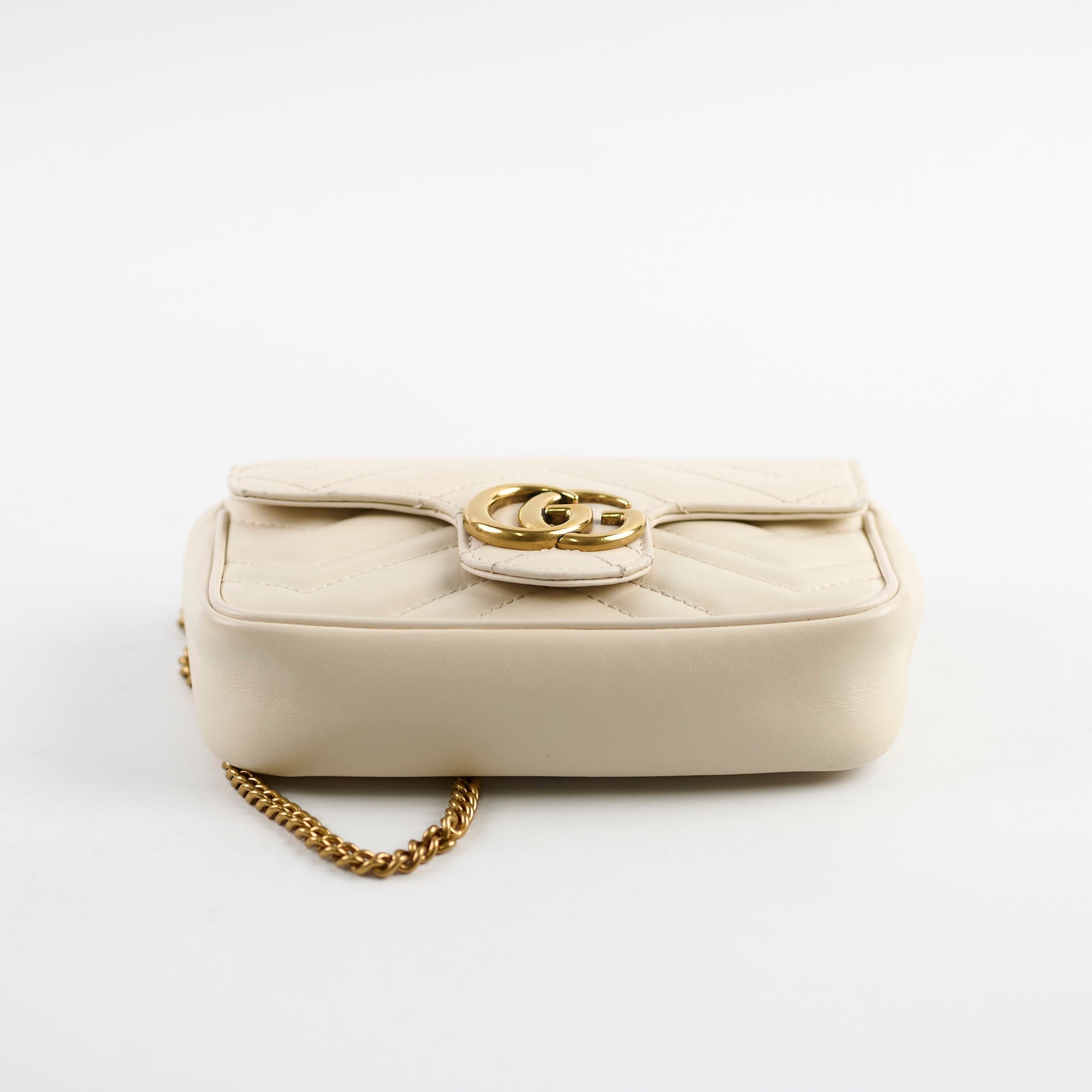 Gucci GG Marmont Super Mini Cream Crossbody Bag