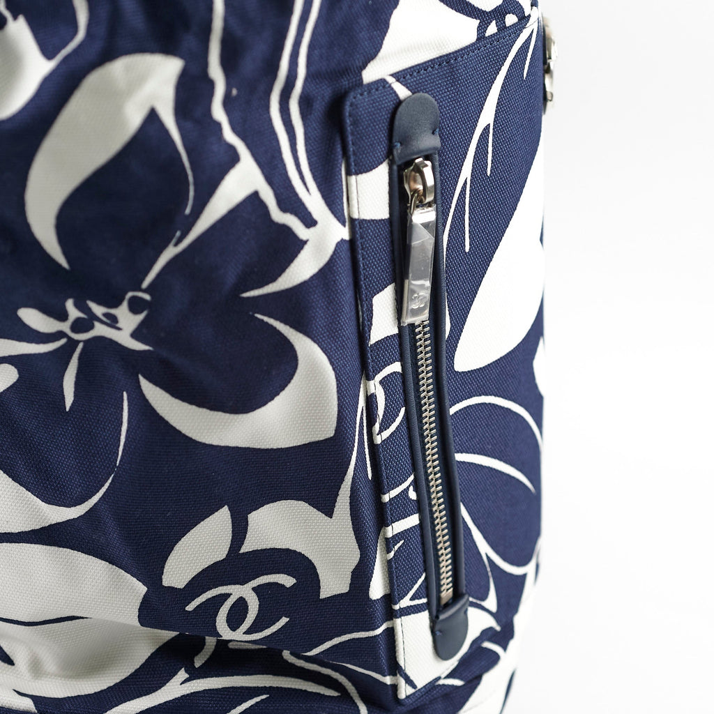 Chanel Coco Beach Backpack Blue/White 31 Series