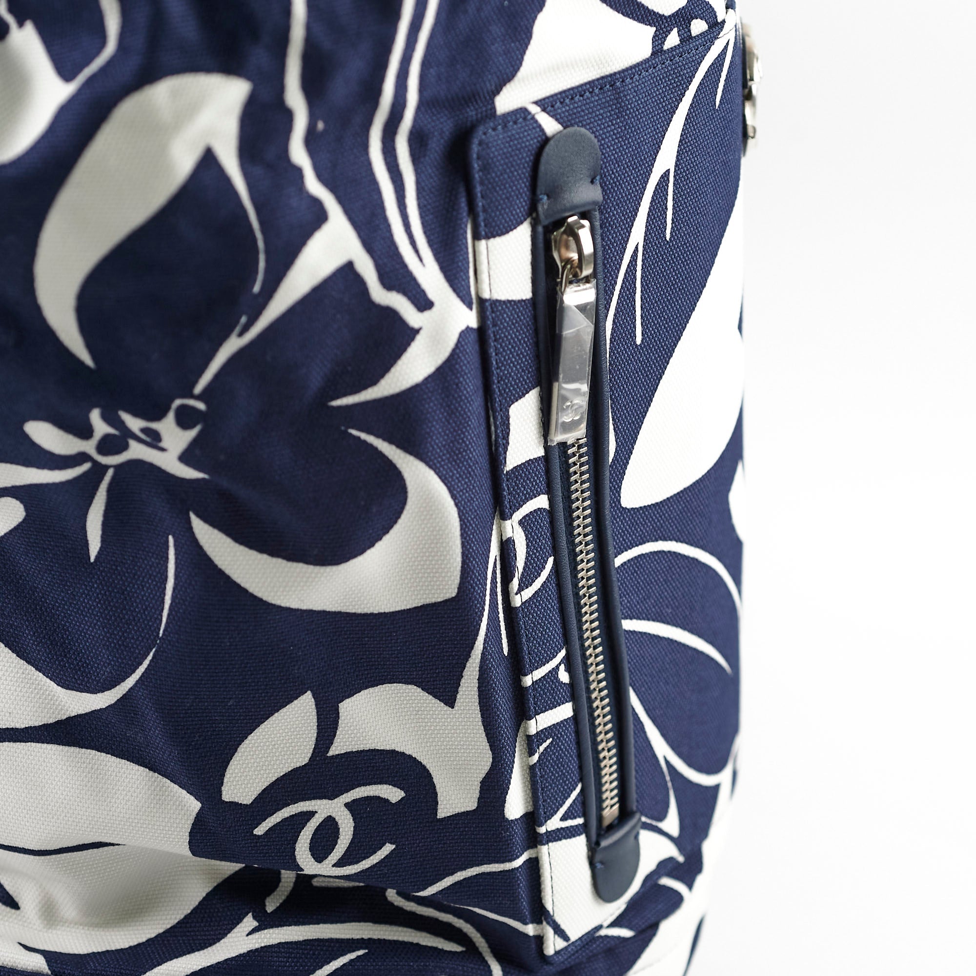 Chanel Coco Beach Backpack Blue/White 31 Series