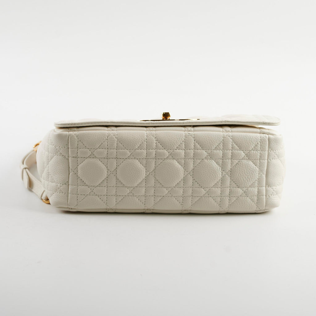 Christian Dior Medium Caro Cannage Bag White