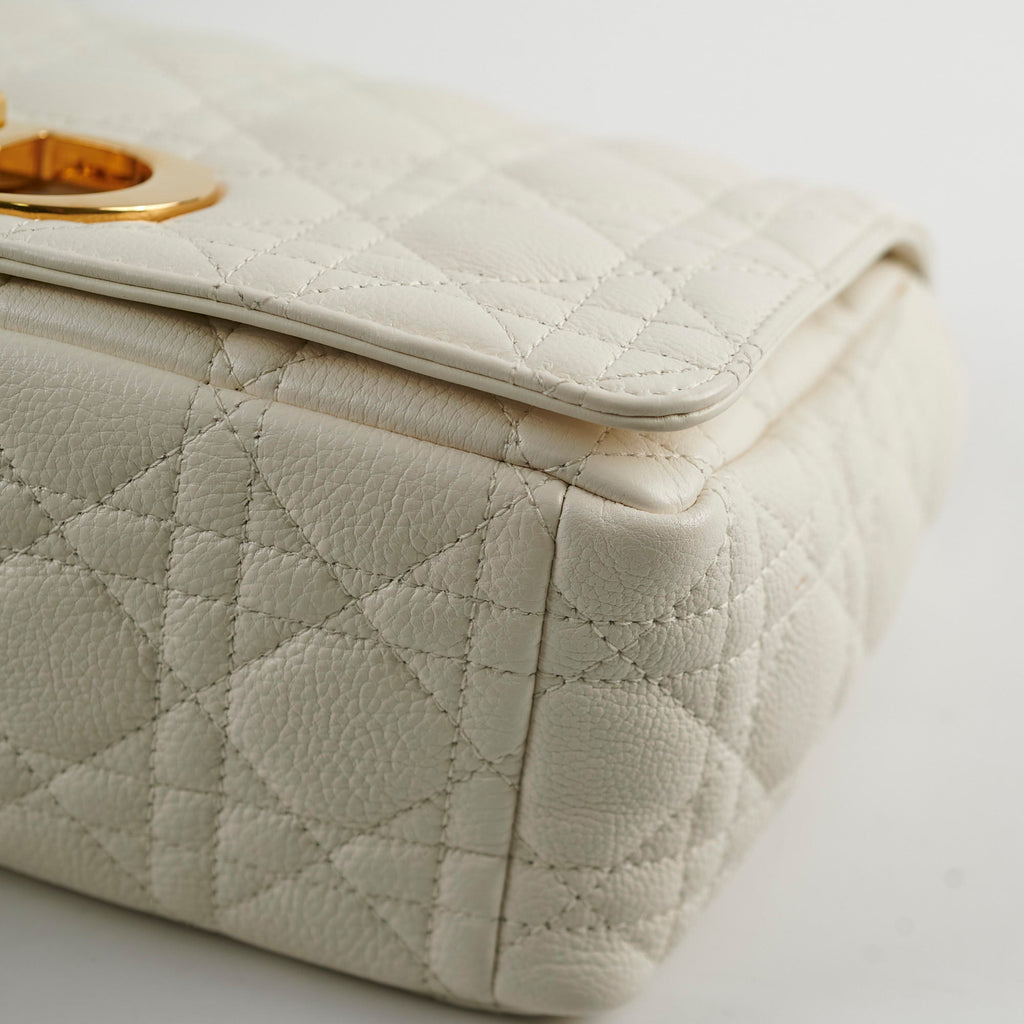 Christian Dior Medium Caro Cannage Bag White