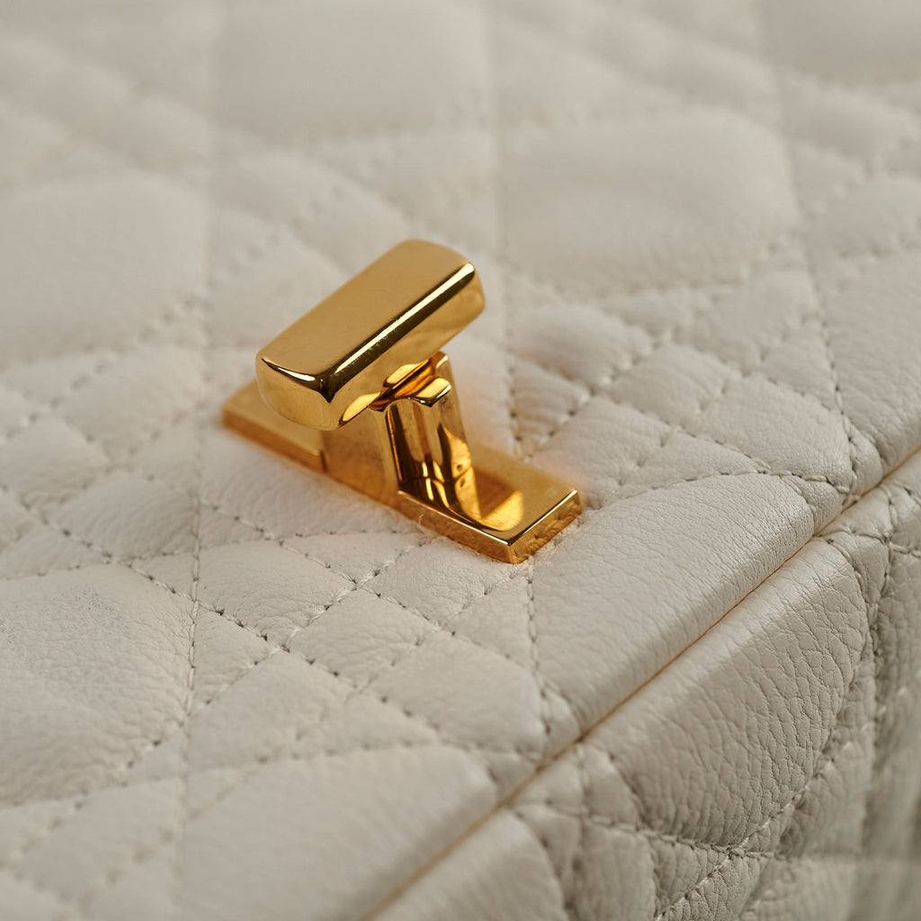 Christian Dior Medium Caro Cannage Bag White