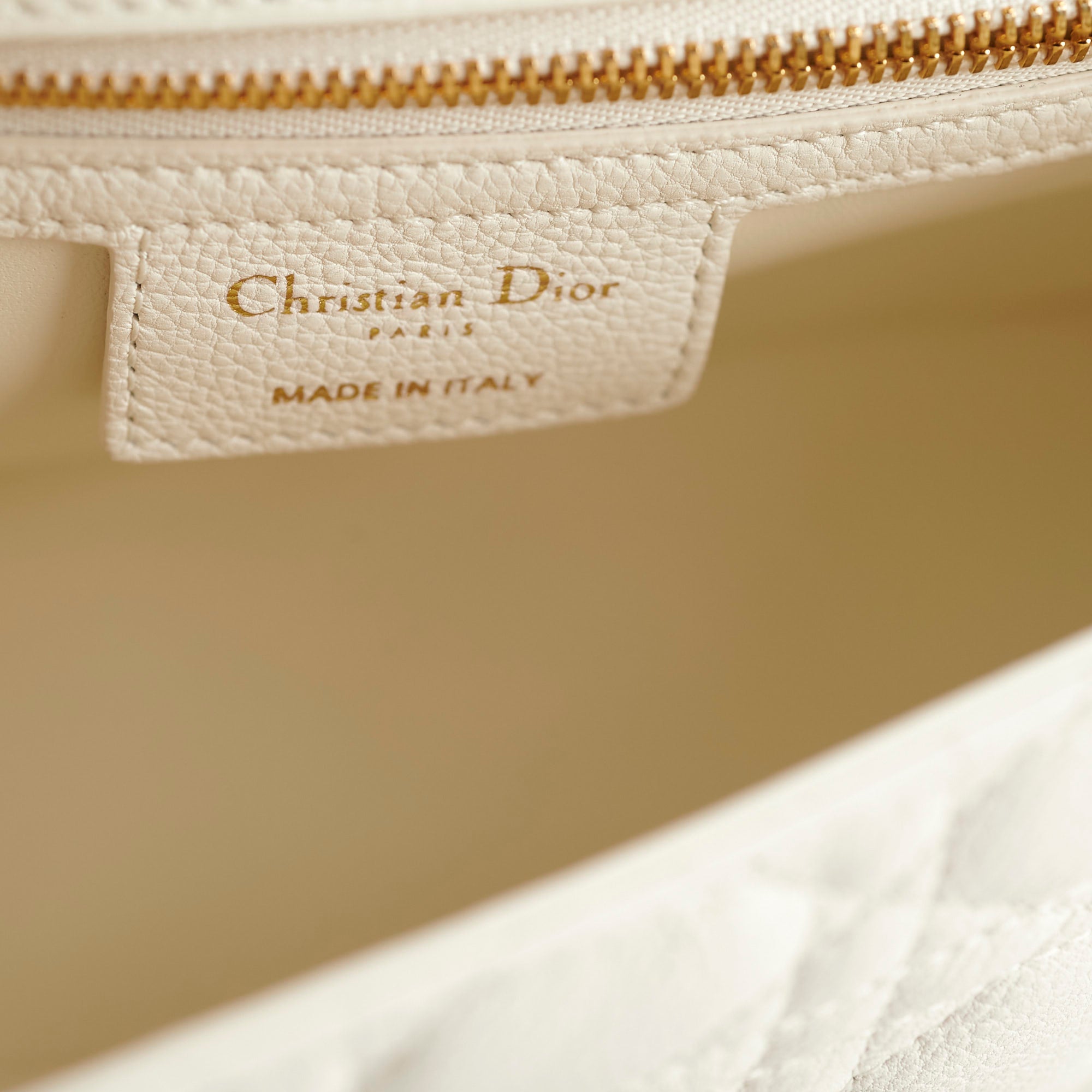 Christian Dior Medium Caro Cannage Bag White