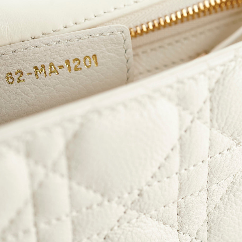 Christian Dior Medium Caro Cannage Bag White
