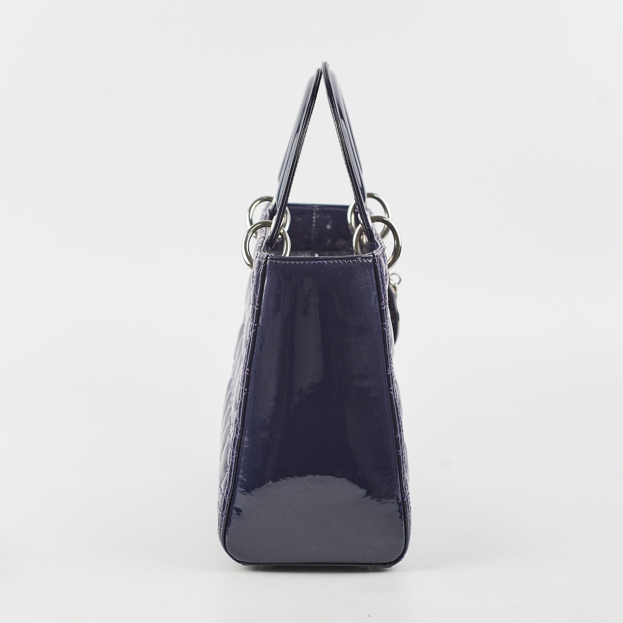 Christian Dior Medium Lady Dior Patent Navy