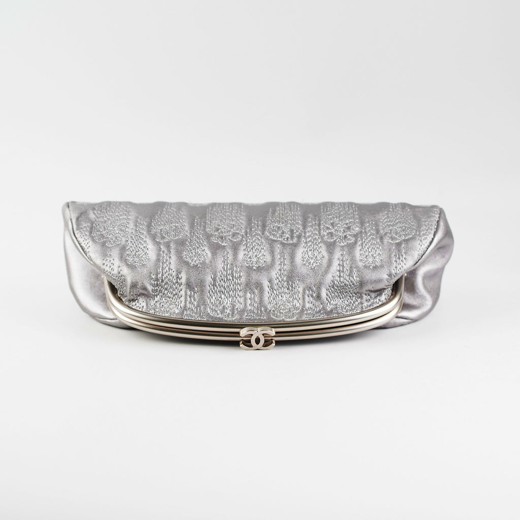 ITEM 27 - Chanel Metallic Grey Clutch