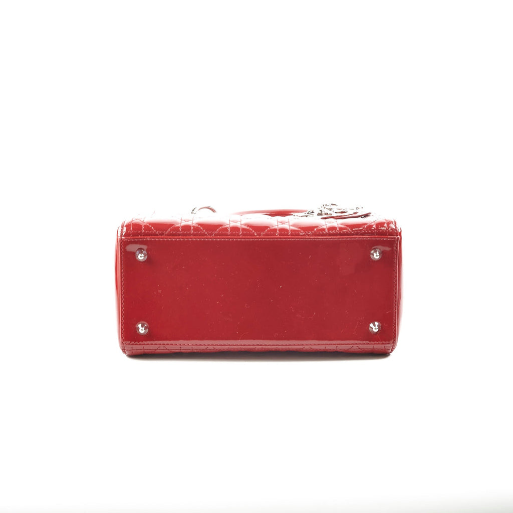 Christian Dior Medium Lady Dior Patent Red