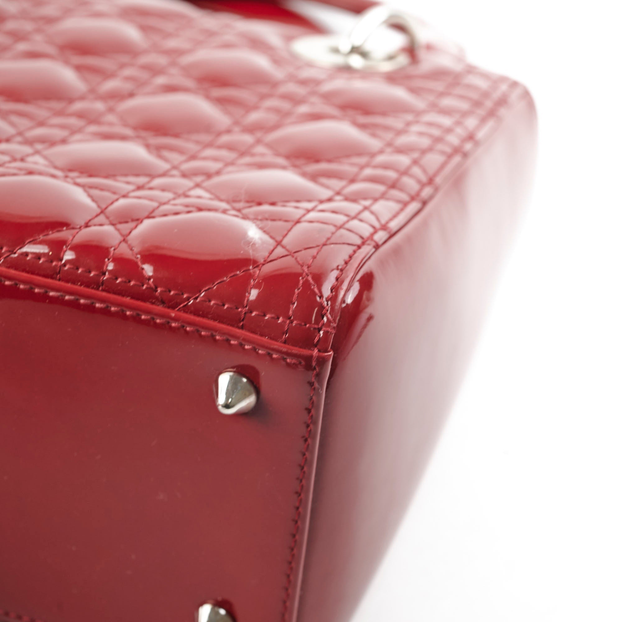 Christian Dior Medium Lady Dior Patent Red