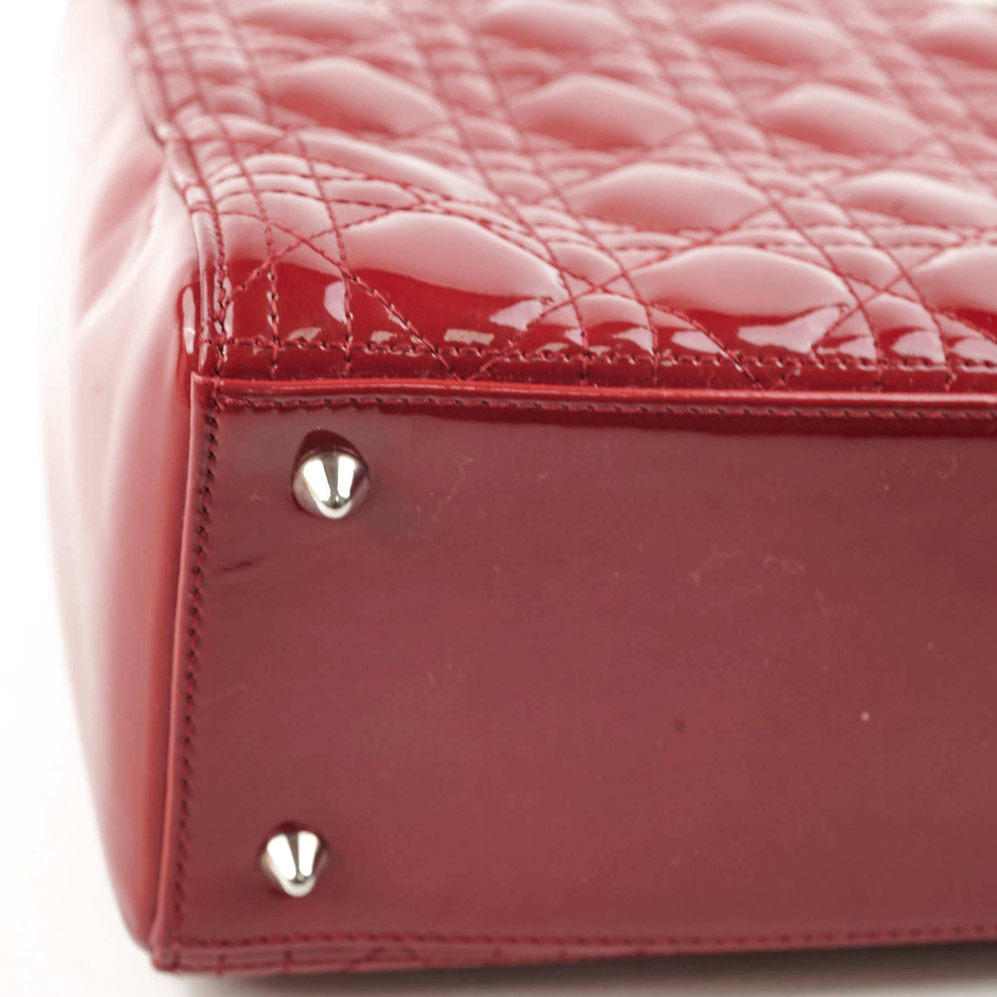 Christian Dior Medium Lady Dior Patent Red