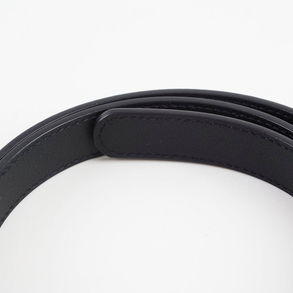 Gucci GG Pearl Black Thin Belt Size 80cm Width 2cm