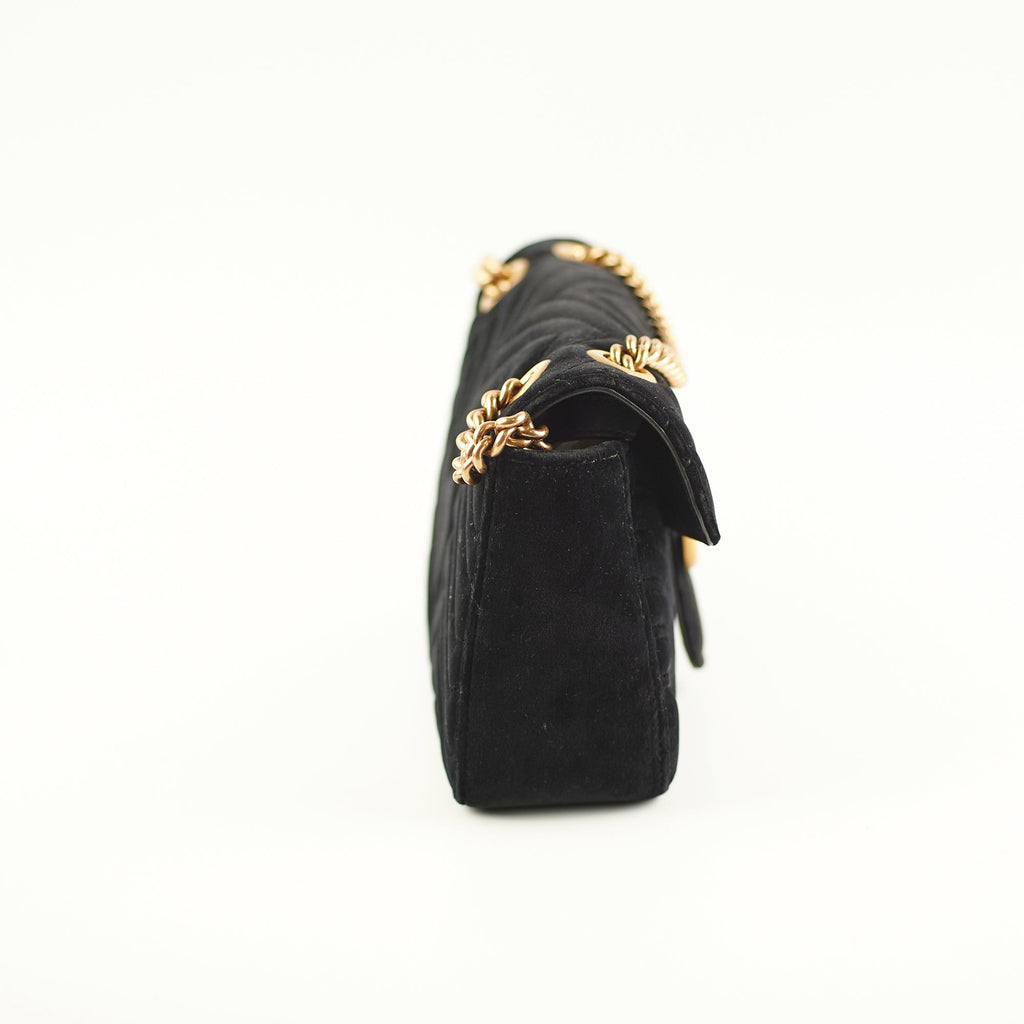 Gucci Small Black Velvet GG Marmont