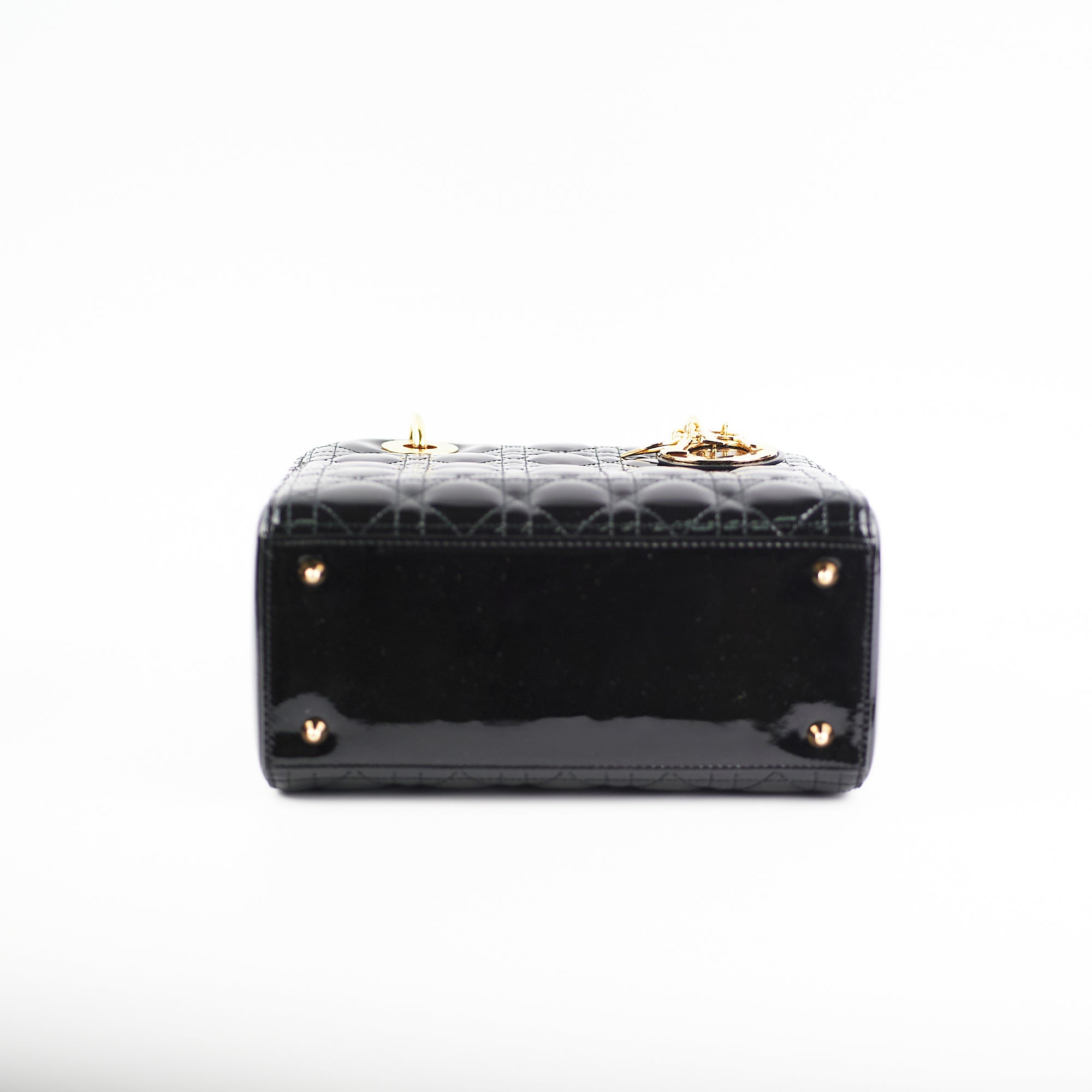 Christian Dior Medium Lady Dior Patent Black Bag