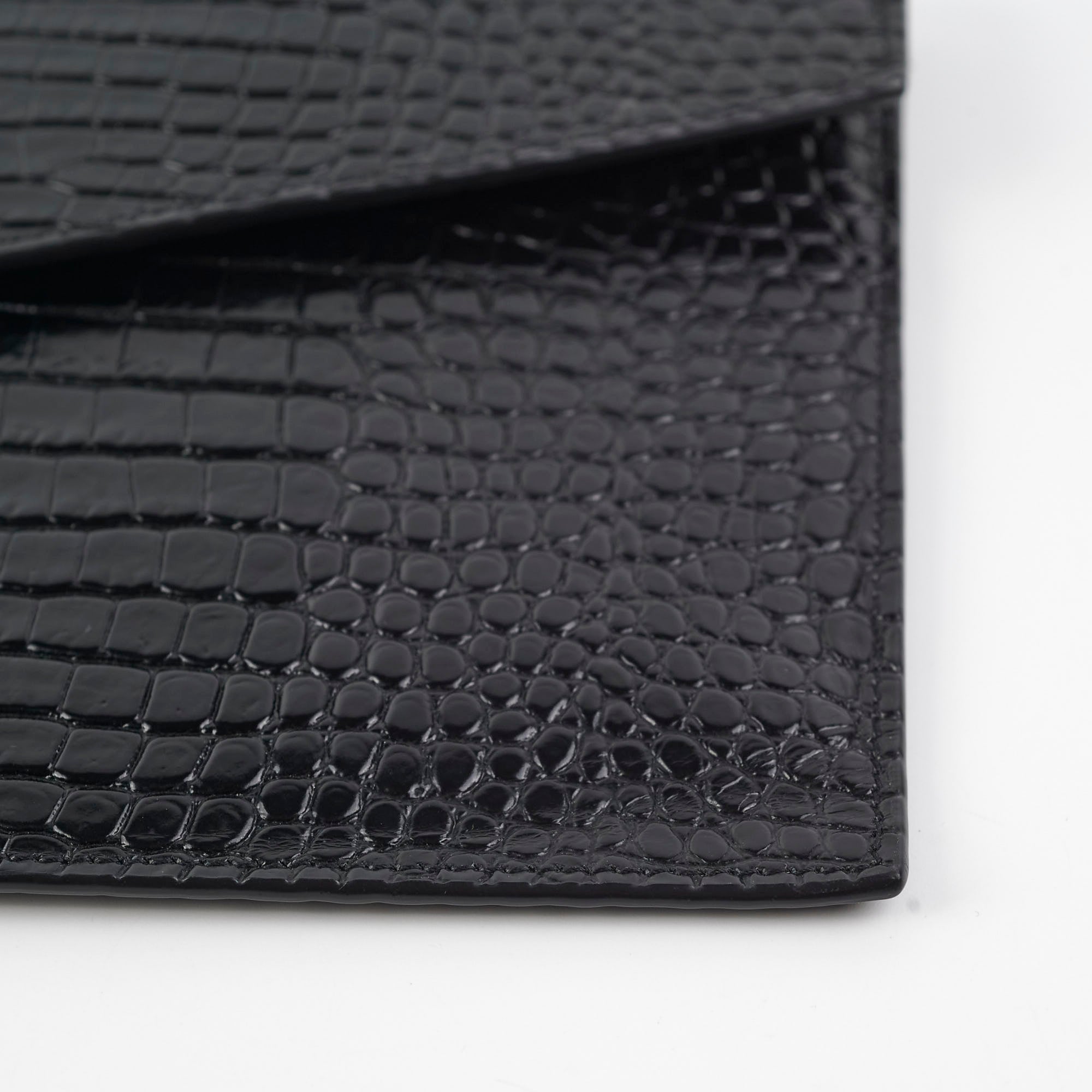 Saint Laurent Croc Embossed Clutch