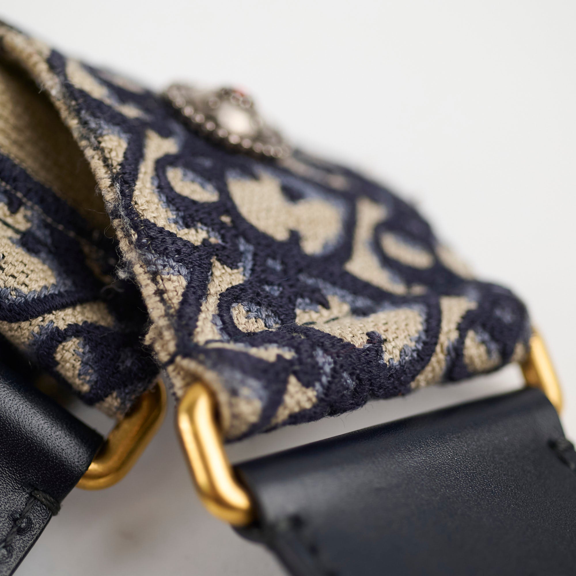 Christian Dior Oblique Navy Guitar Strap