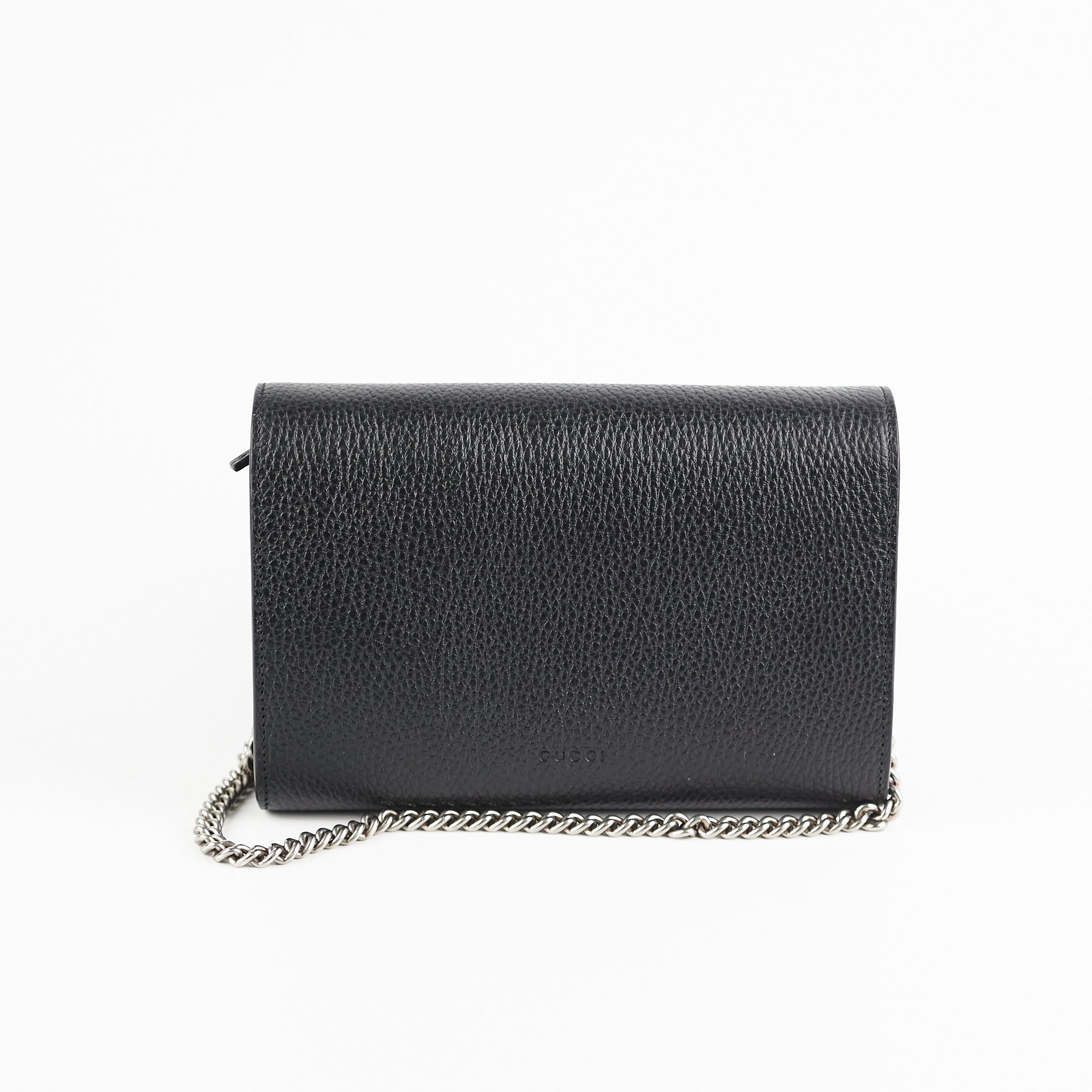 Gucci Dionysus Leather Mini Chain Bag Black