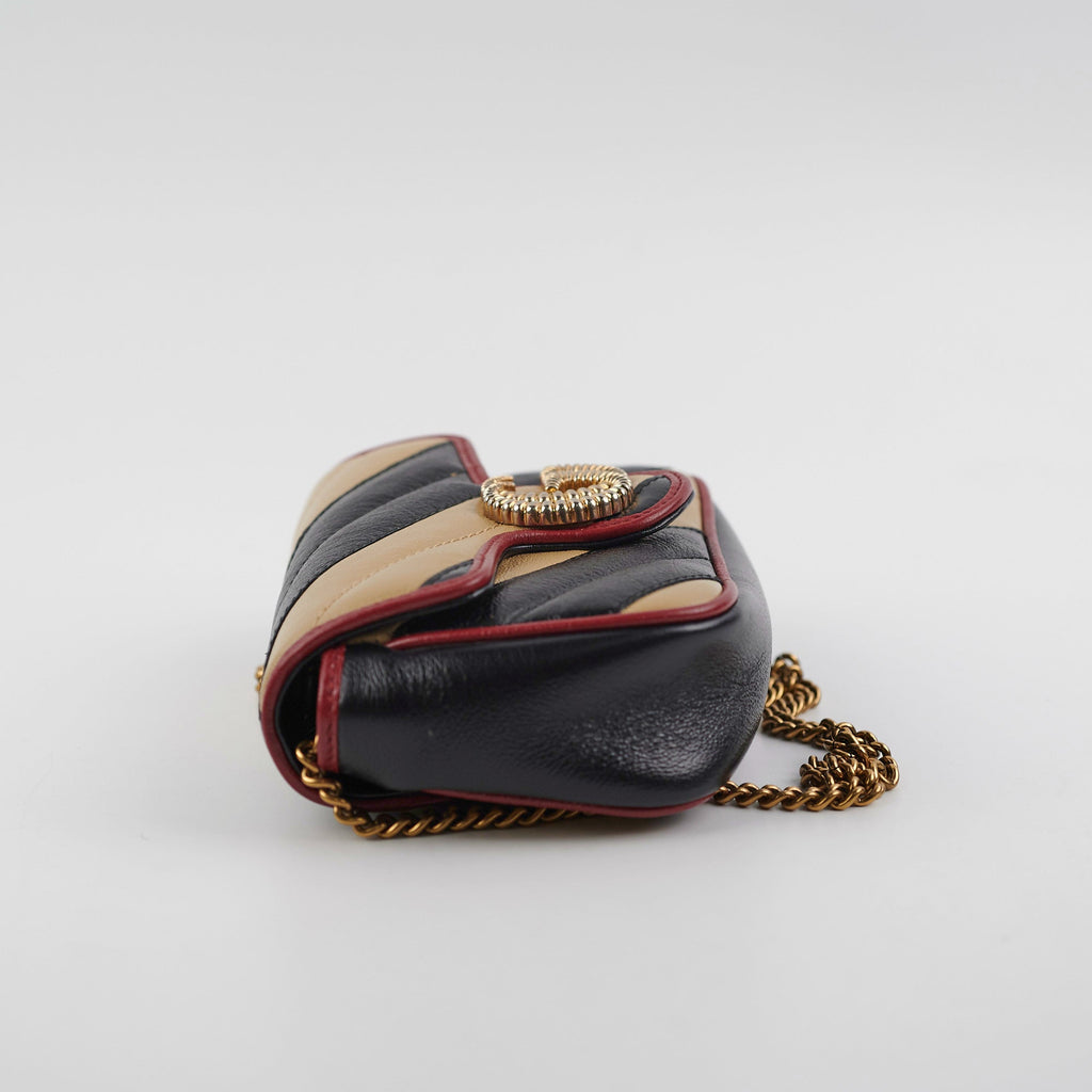 Gucci Super Mini Marmont Tri Colour Crossbody Bag