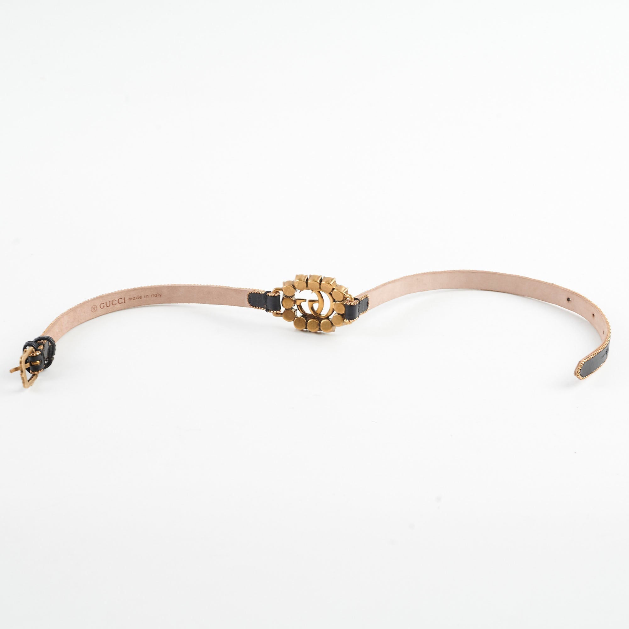 Gucci Logo Rhinestone Black Choker
