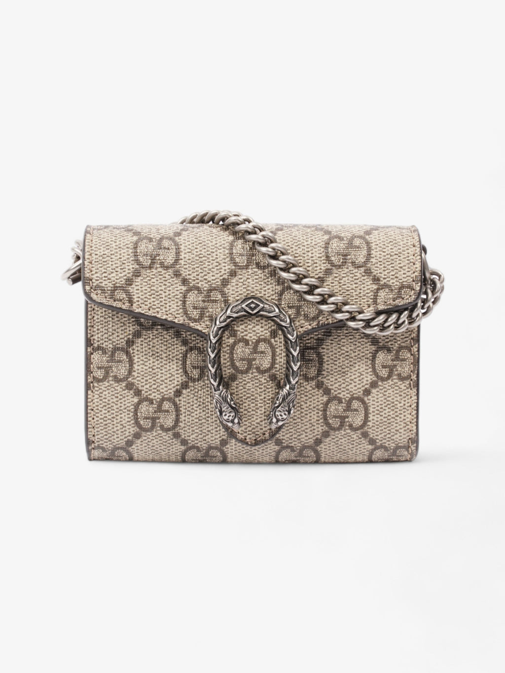 Gucci Dionysus GG Wallet With Web Strap Beige And Ebony GG Supreme / Navy / Red Coated Canvas
