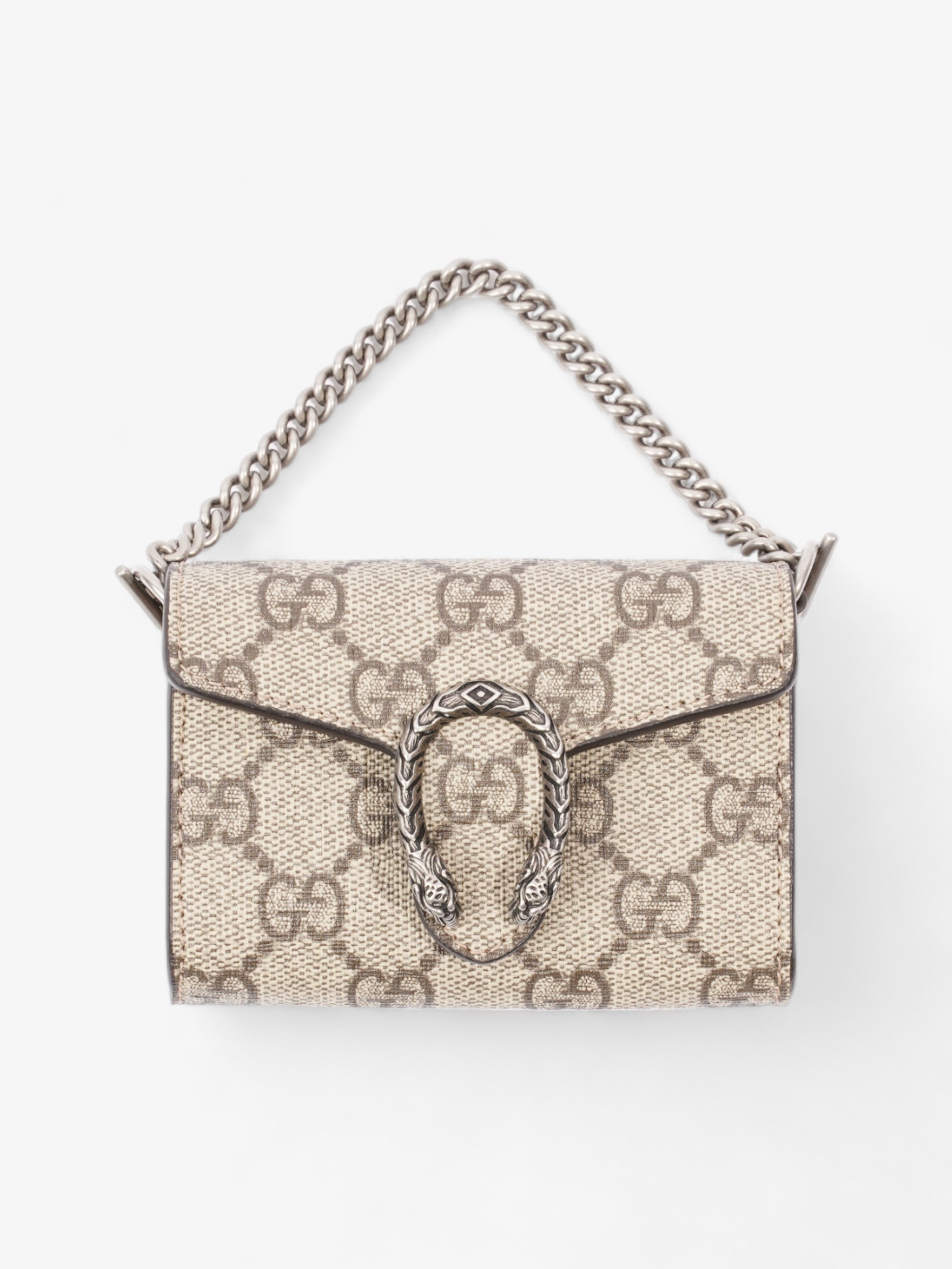 Gucci Dionysus GG Wallet With Web Strap Beige And Ebony GG Supreme / Navy / Red Coated Canvas