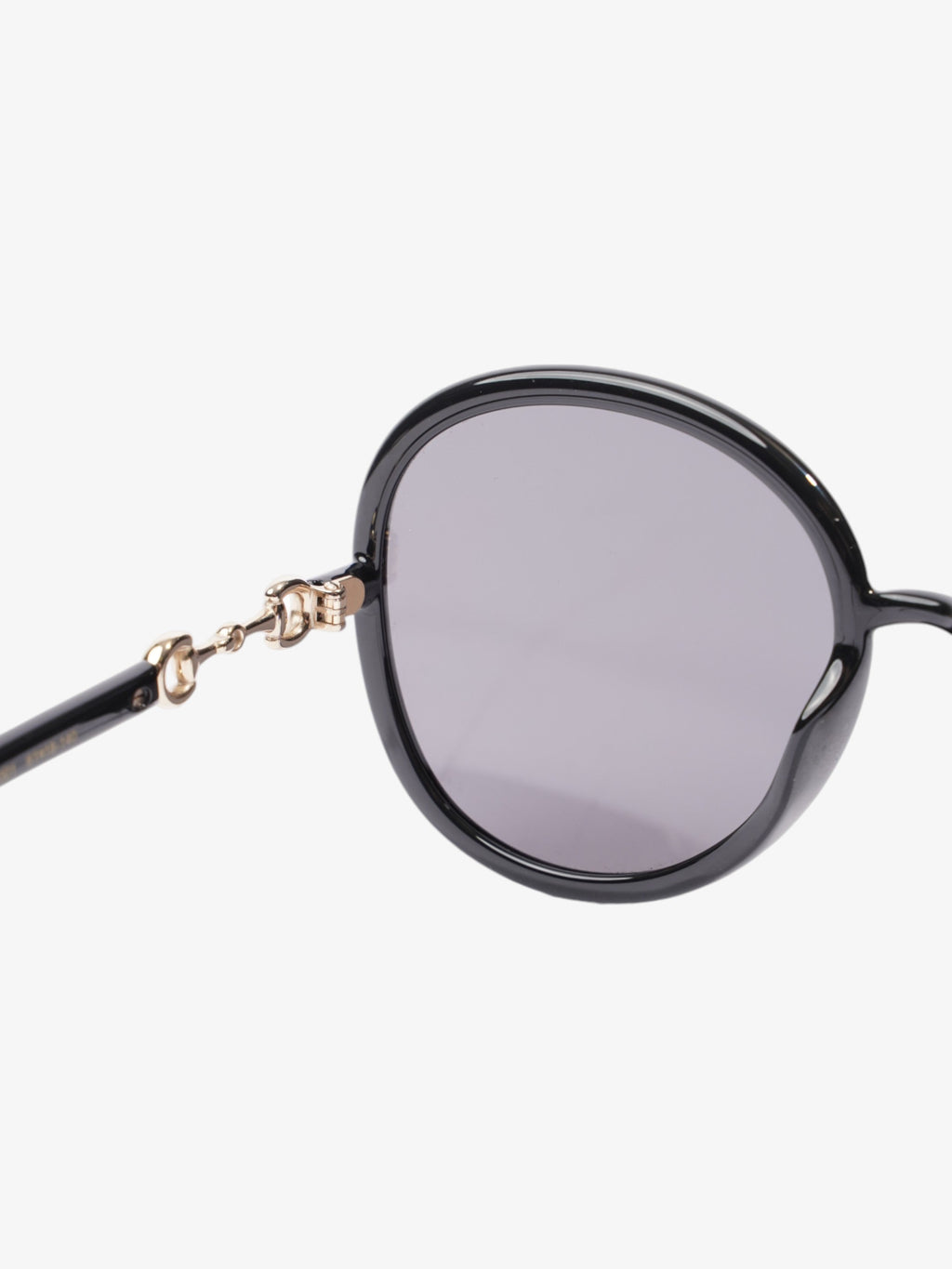 Gucci Horsebit Oversized Sunglasses Black / Gold Acetate 140mm