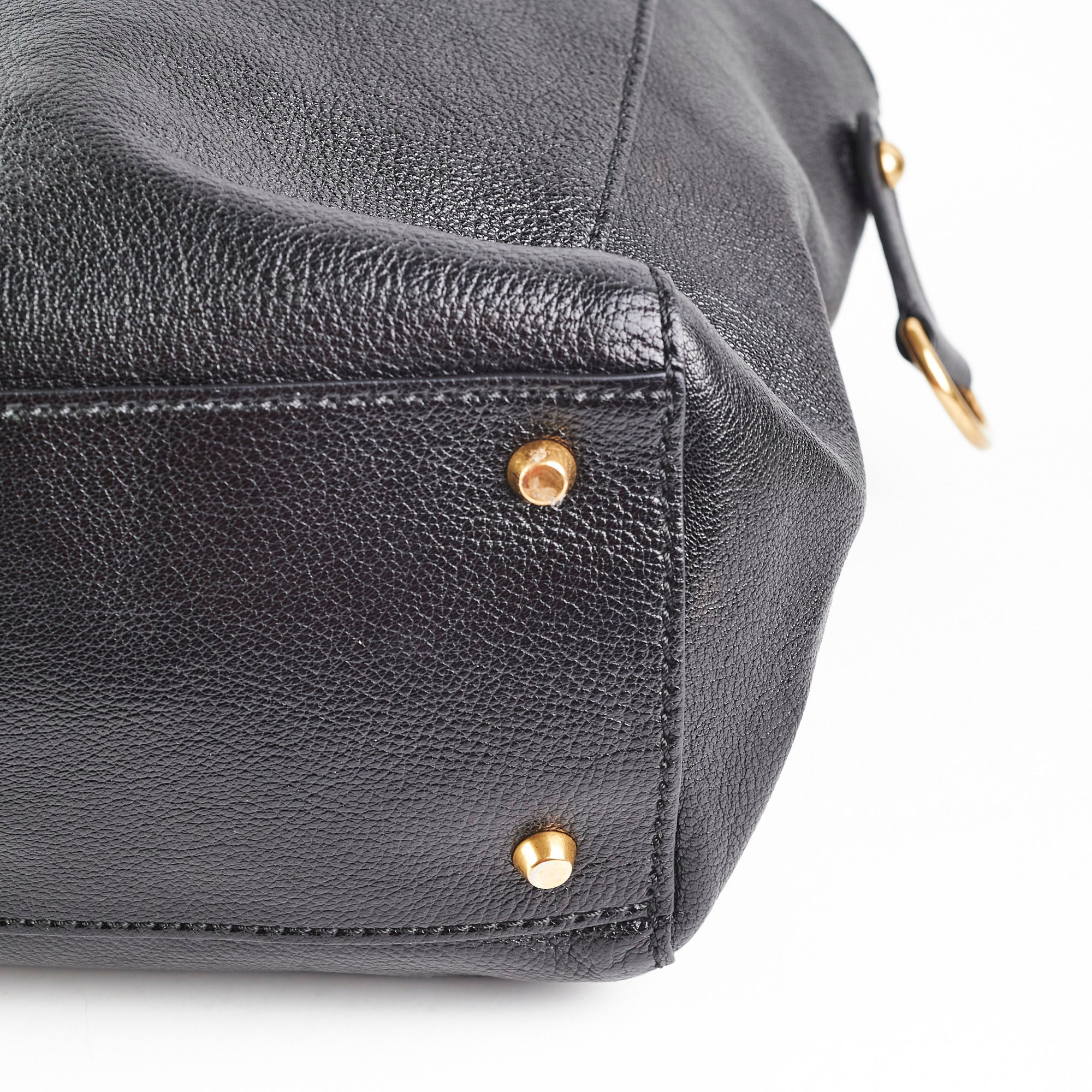 Christian Dior Diorangeles Studded Leather Tote Black