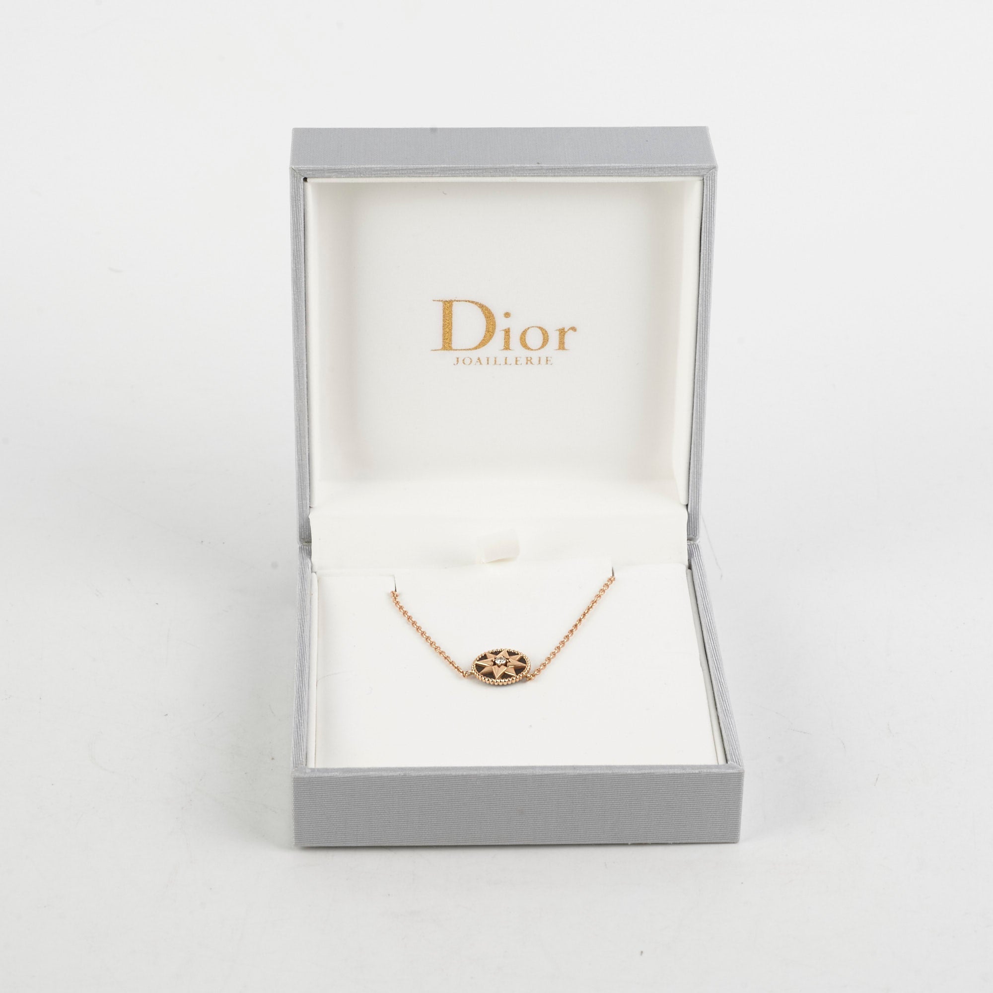 Christian Dior Rose De Vents Yellow Gold with Diamond Necklace