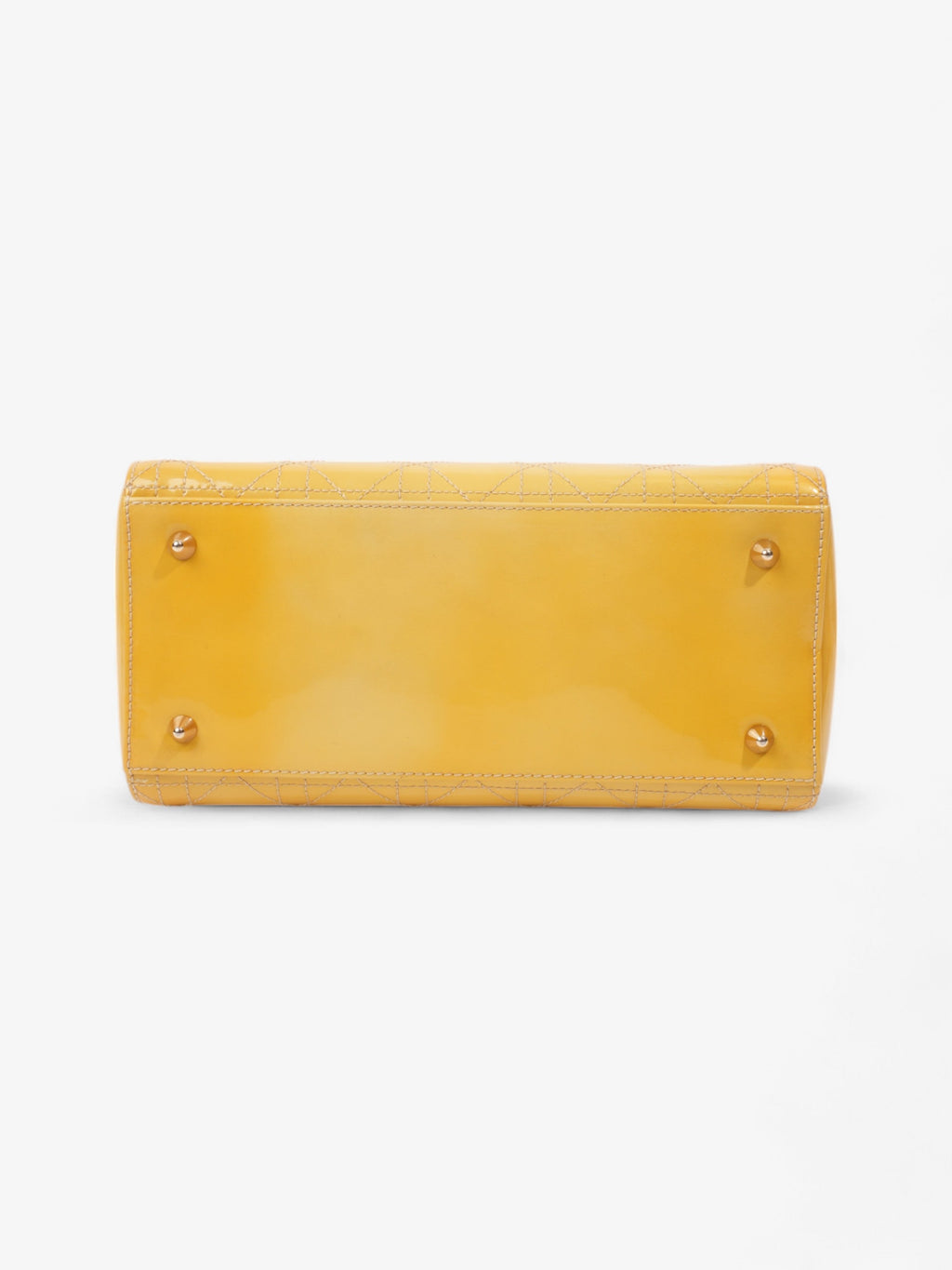 Christian Dior Lady Dior Yellow Patent Leather Medium