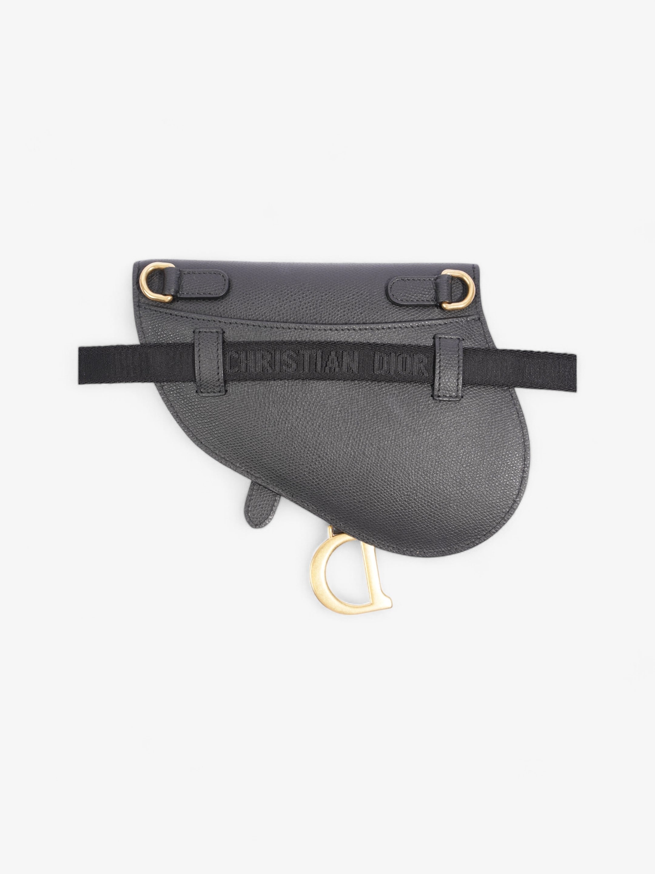 Christian Dior Saddle Belt Bag Black Leather