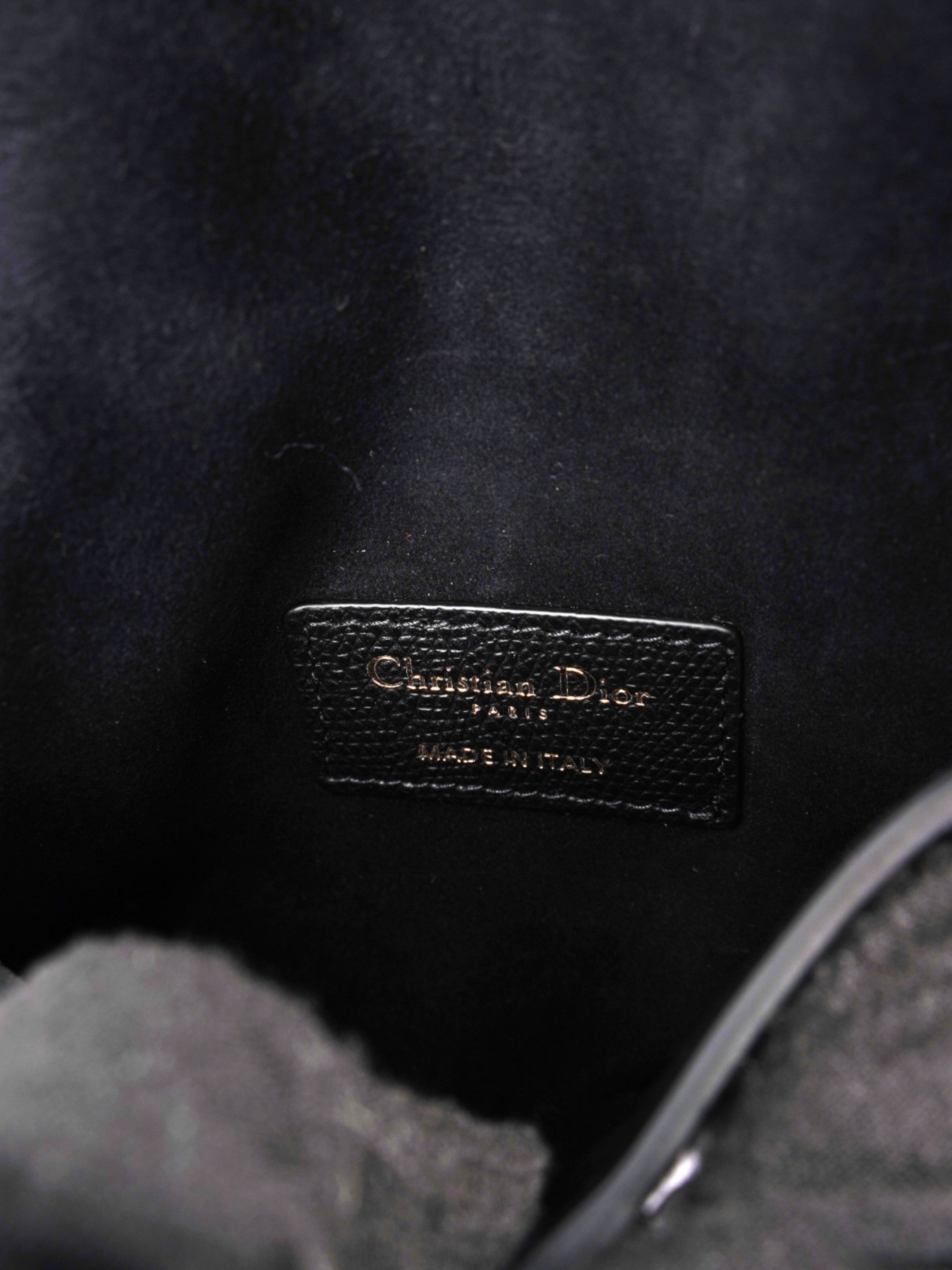 Christian Dior Saddle Belt Bag Black Leather