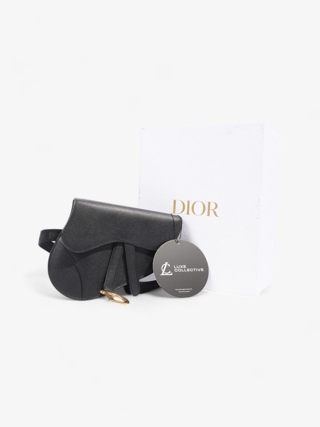 Christian Dior Saddle Belt Bag Black Leather