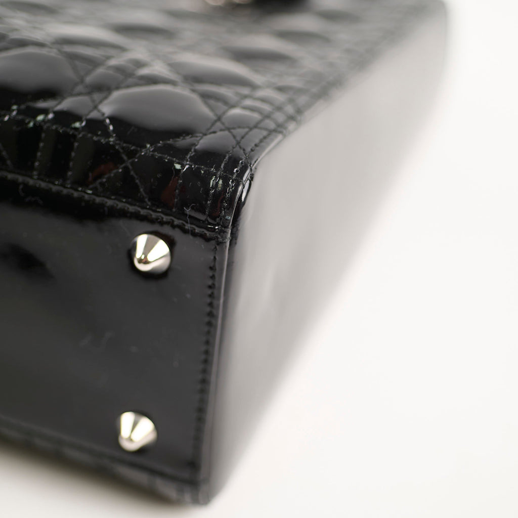 Christian Dior Large Lady Dior Black Patent