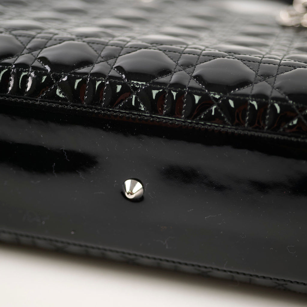 Christian Dior Large Lady Dior Black Patent